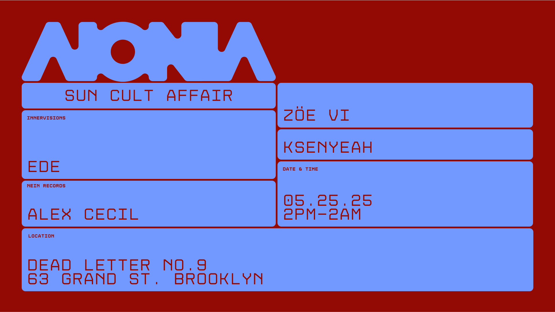 Aionia (2pm-2am): Ede (Innervisions), Alex Cecil