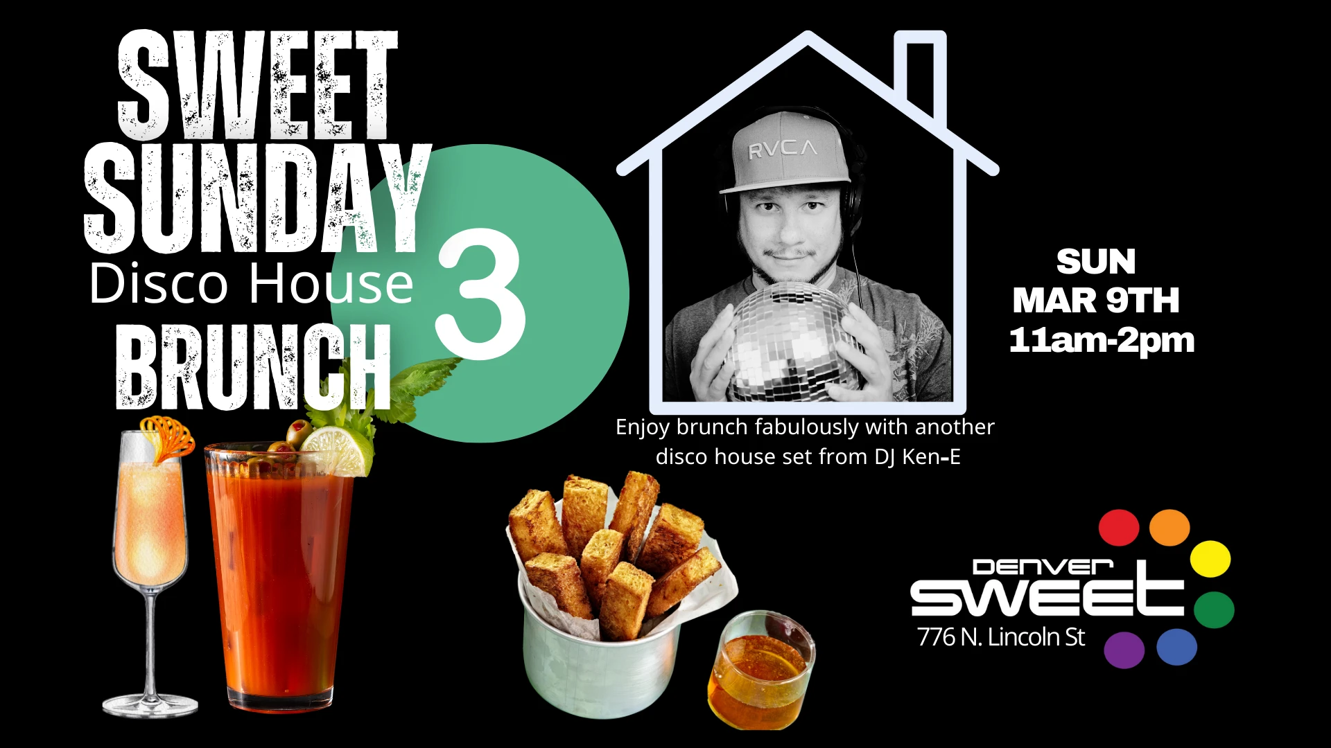 Sweet Sunday Disco House Brunch 3 No Cover 3/9