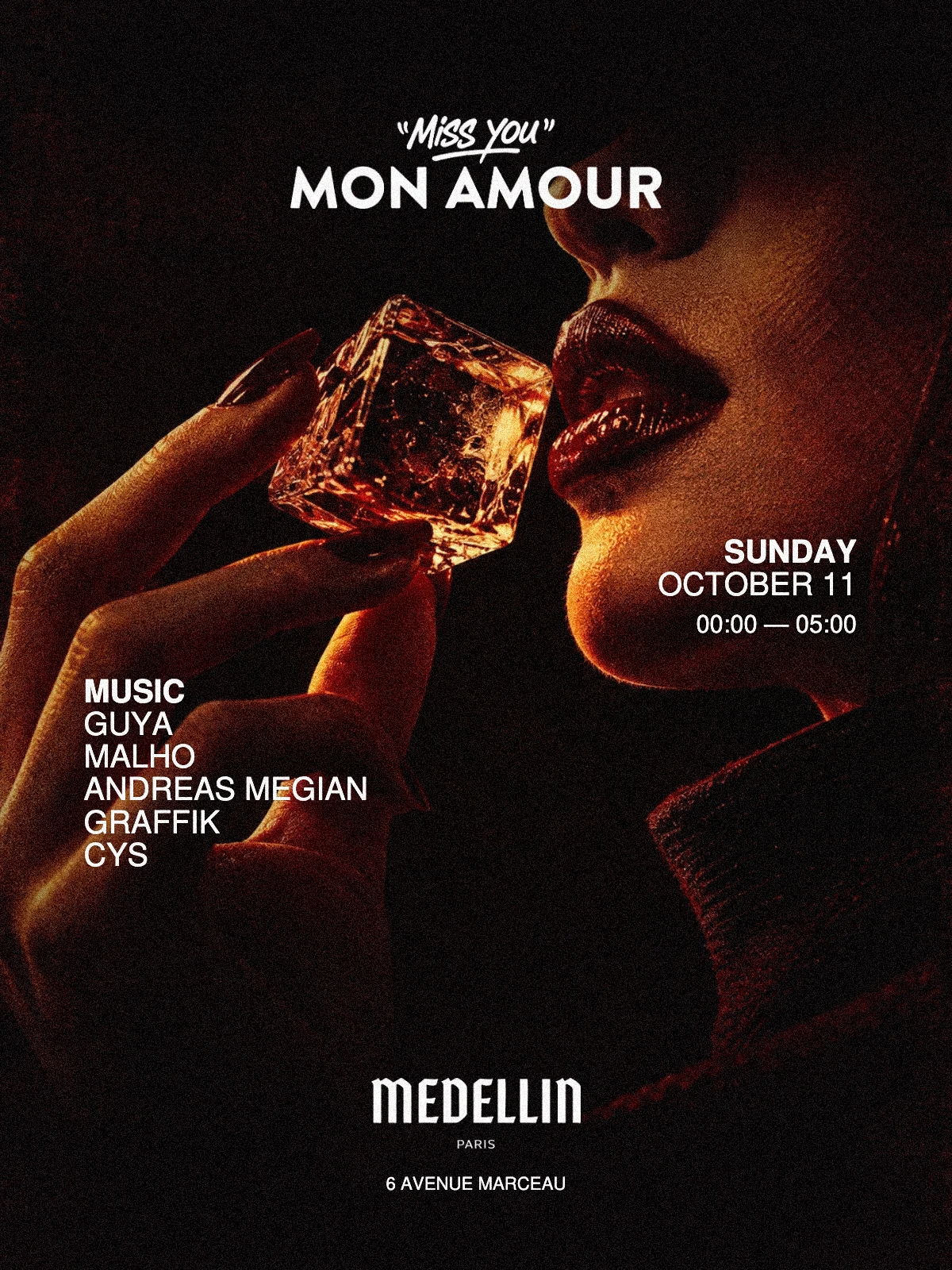 Miss You Mon Amour @ Medellin Paris - Dimanche 11 Oct.