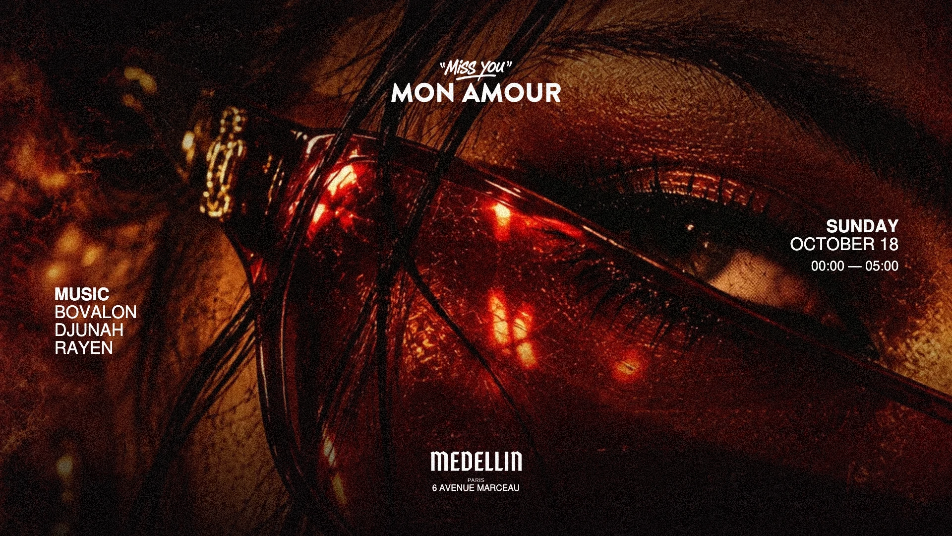 Miss You Mon Amour @ Medellin Paris - Dimanche 18 Oct.