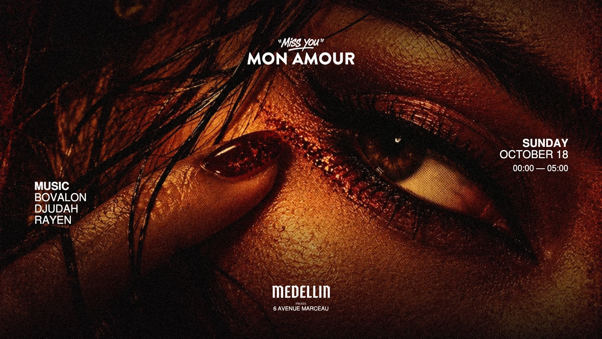 Miss You Mon Amour @ Medellin Paris - Dimanche 18 Oct.