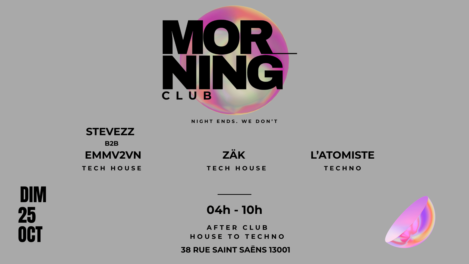 After Morning Club W/ Stevezz, Emmv2vn, Zäk & L'atomiste