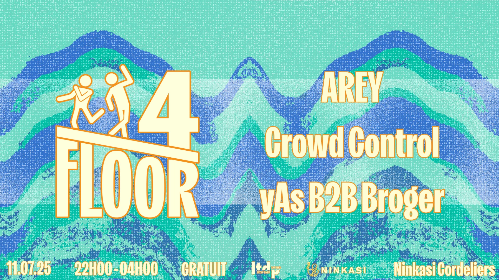 4 / Floor - Crowd Control, Yas B2b Broger, Arey