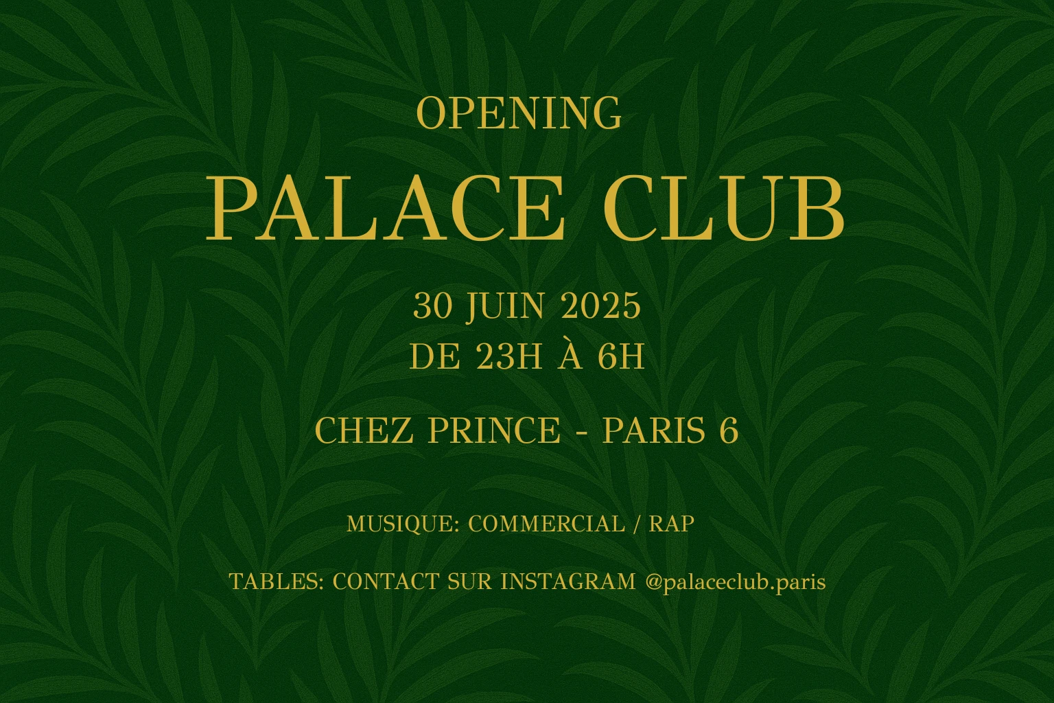 Opening - Palace Club
