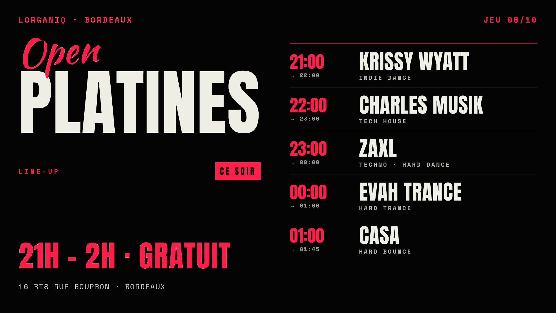 Open Platines · Lorganiq