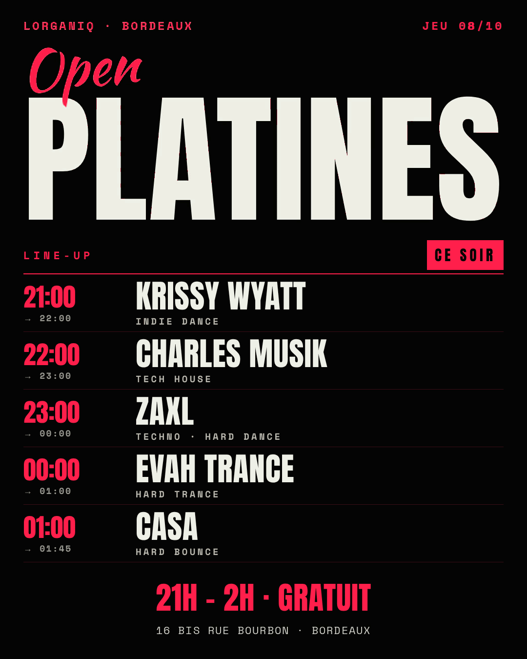Open Platines · Lorganiq