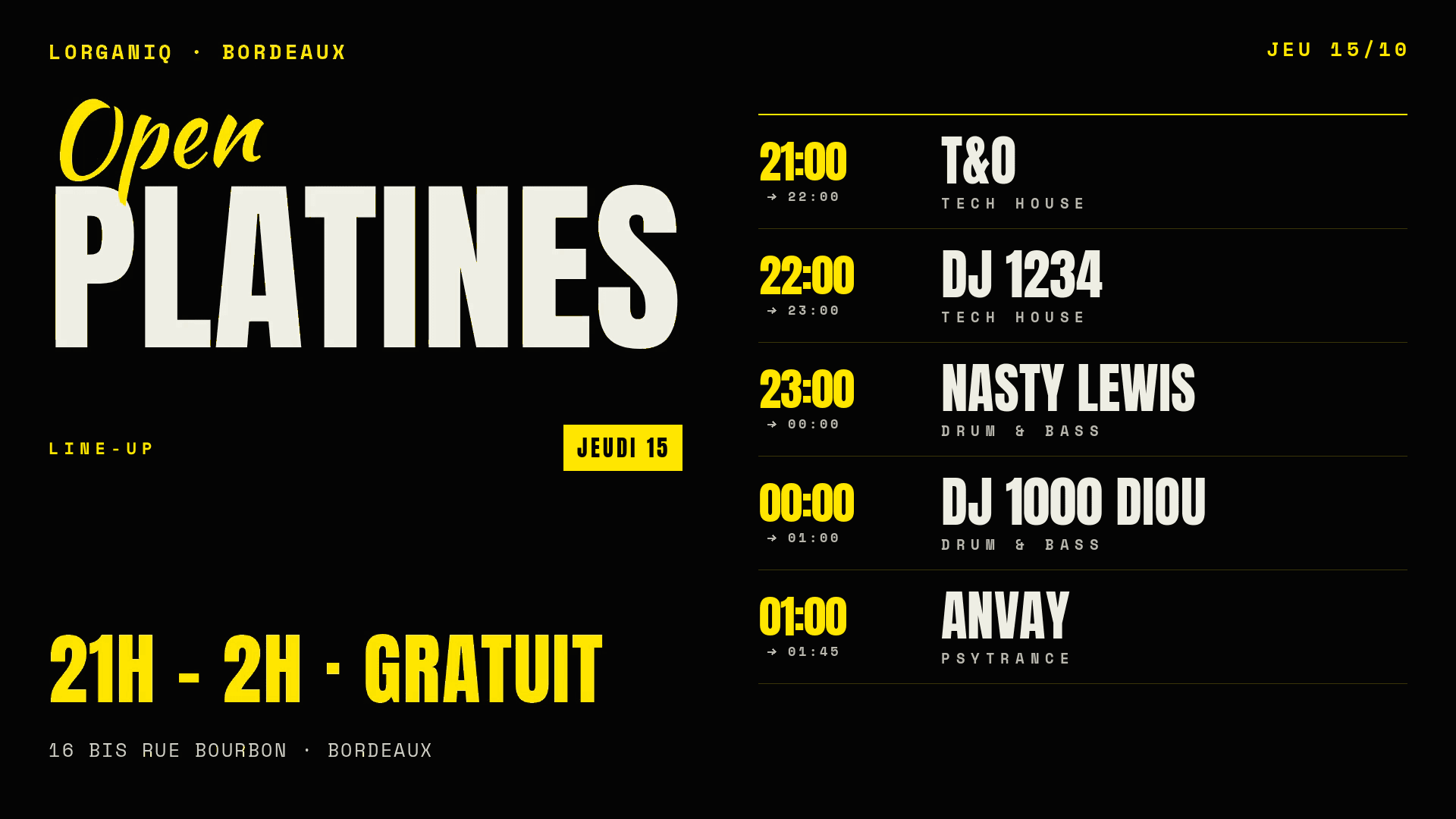 Open Platines · Lorganiq
