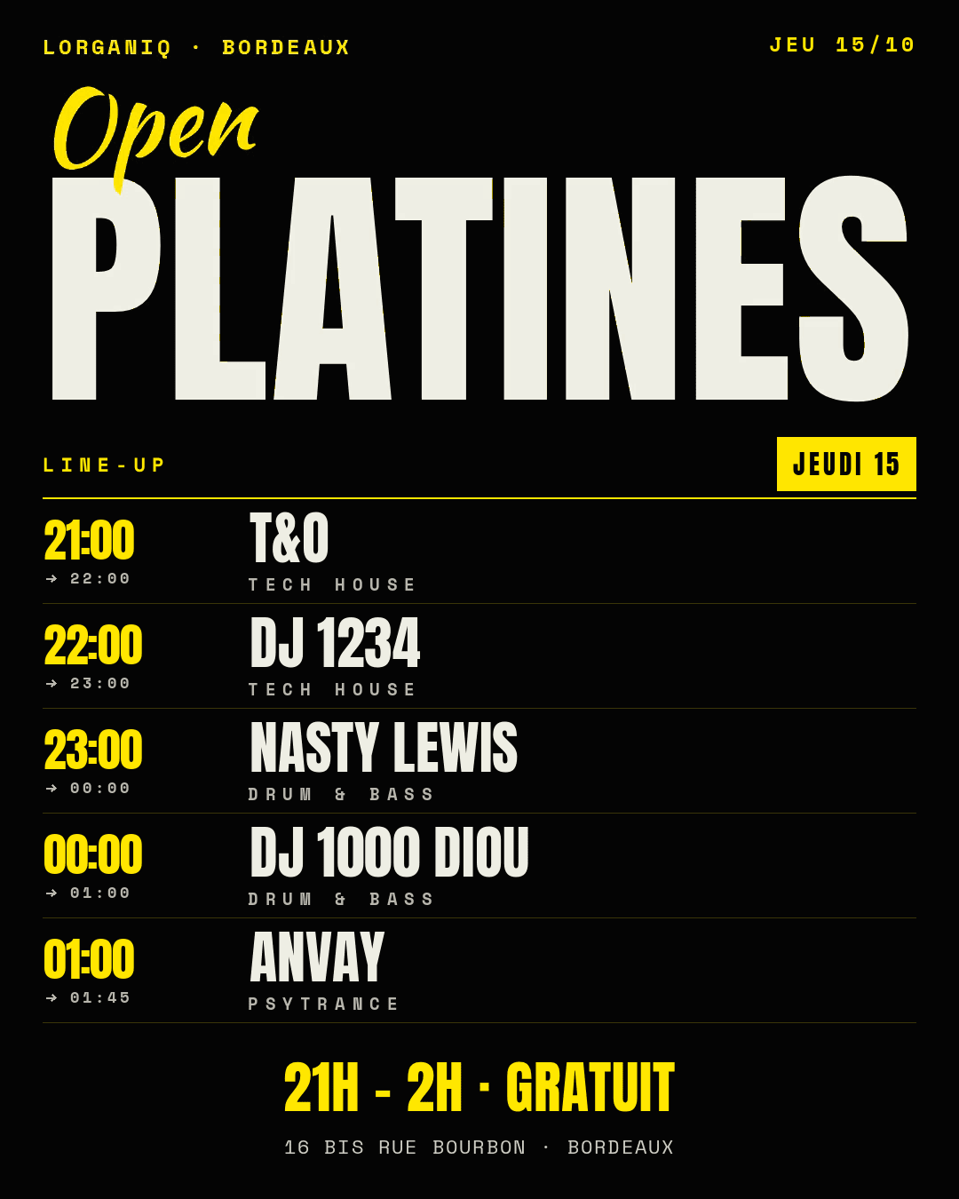 Open Platines · Lorganiq