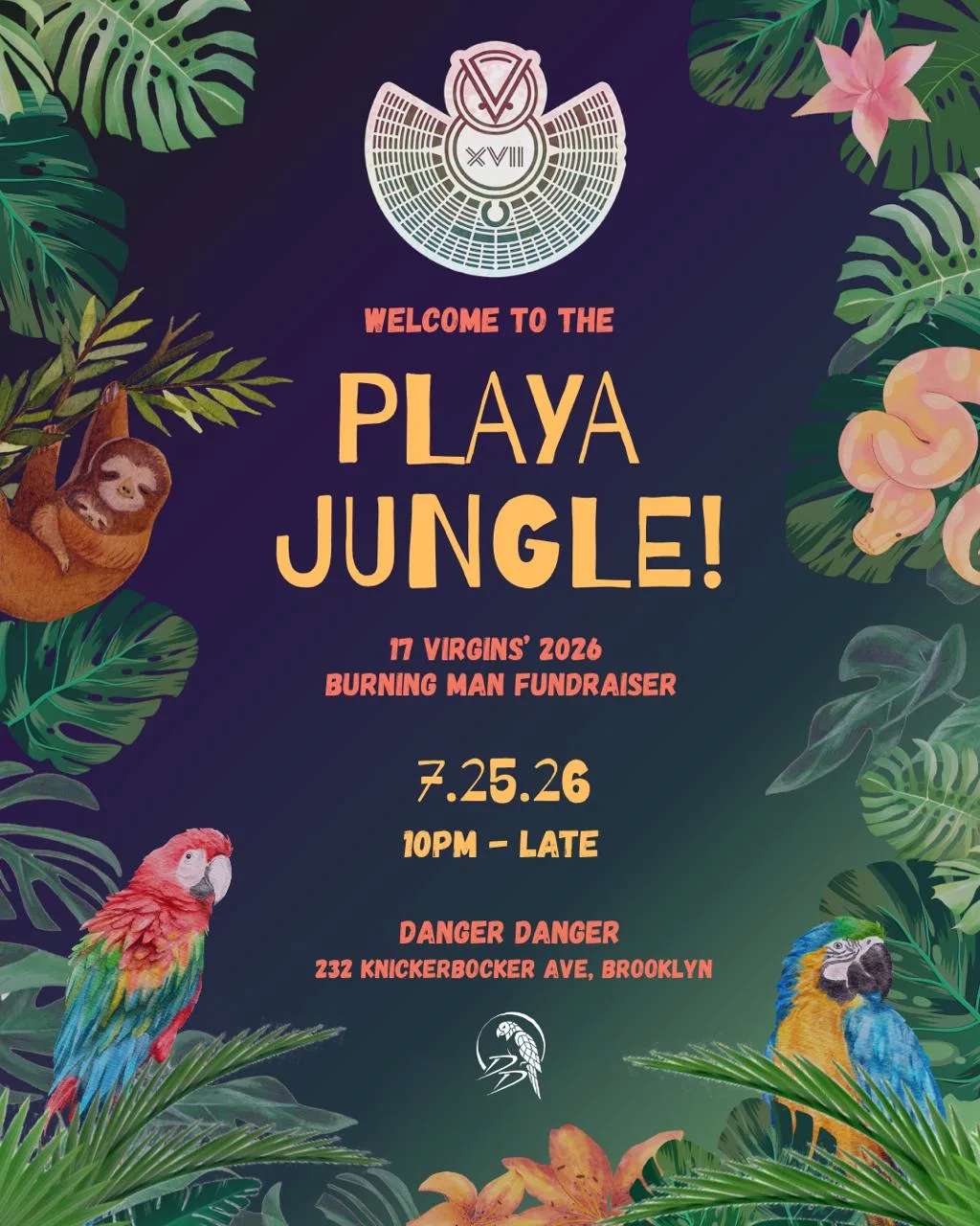 Playa Jungle! 17 Virgins 2026 Burning Man Fundrasier