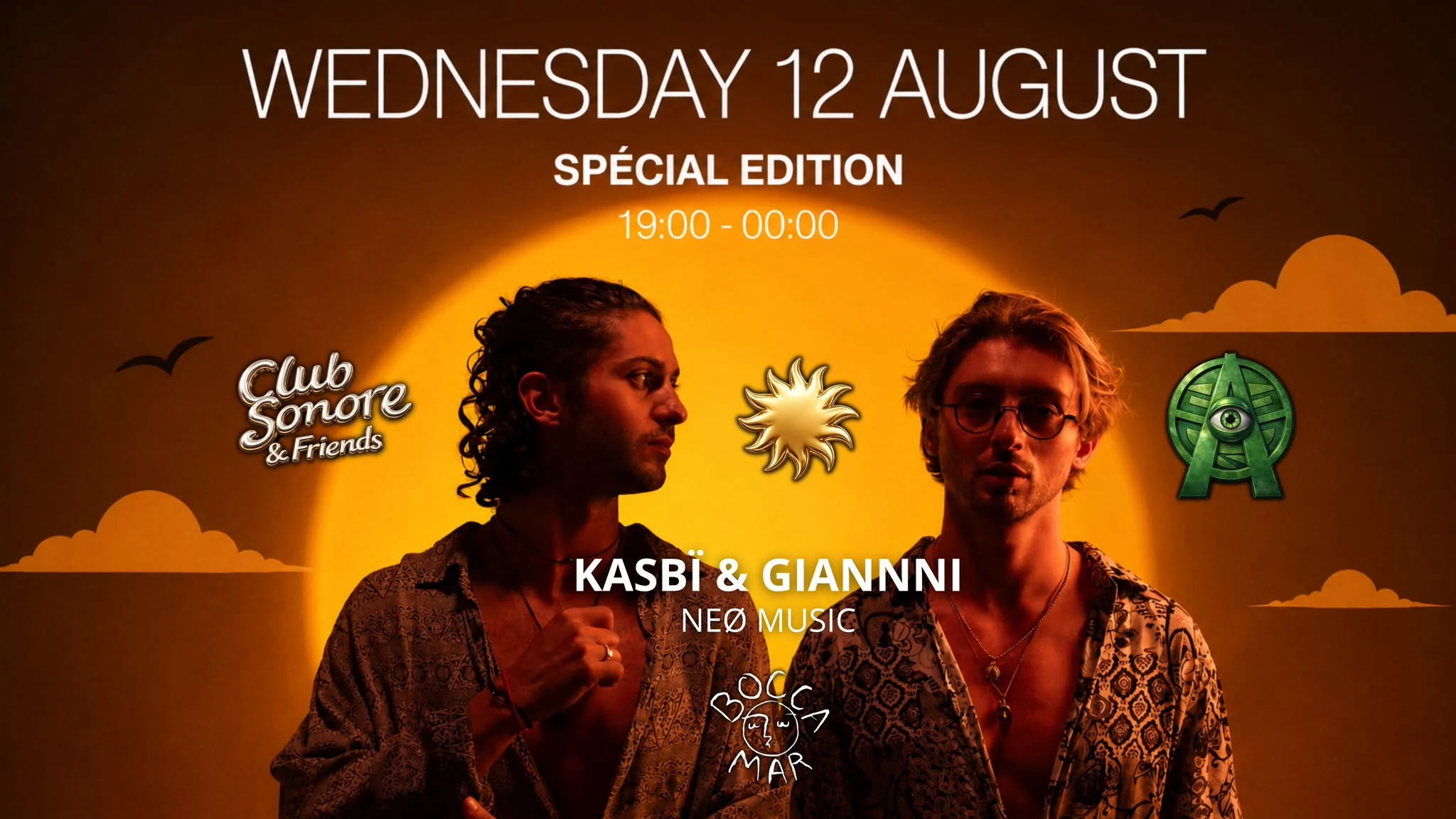 Guest Kasbi & Giannni X Club Sonore & Aztek  X Wedn 12 July