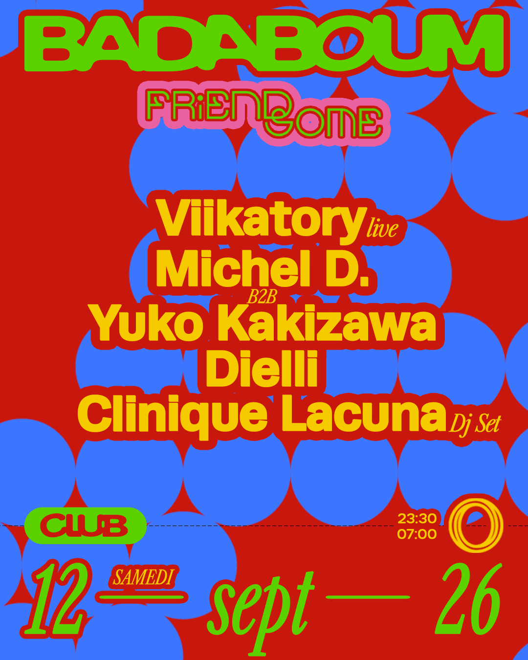 Club — Friendsome: Viikatory Live, Clinique Lacuna And More