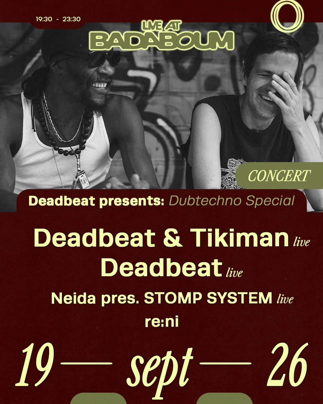 Deadbeat Dubtechno Special: Tikiman Live, Neida Live, Re:Ni