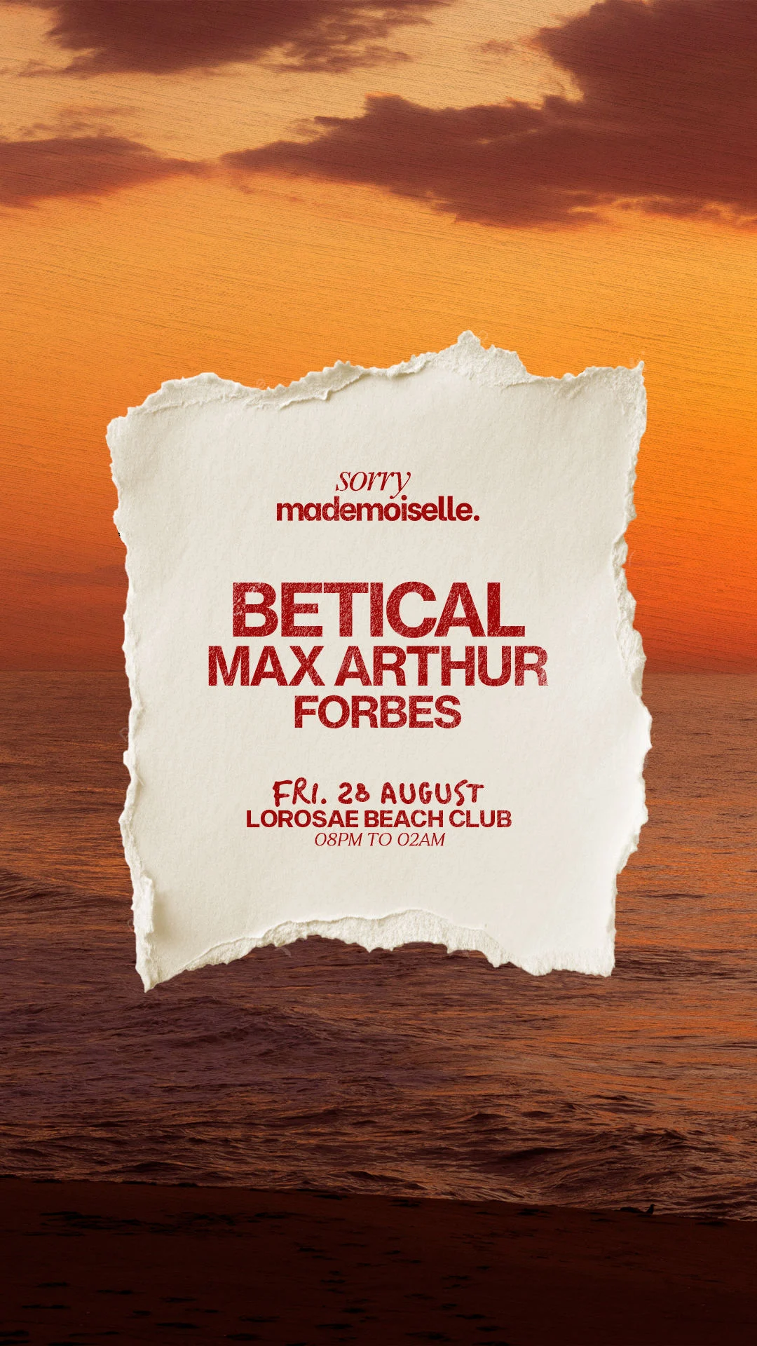Beach Residency With Betical By Sorry Mademoiselle