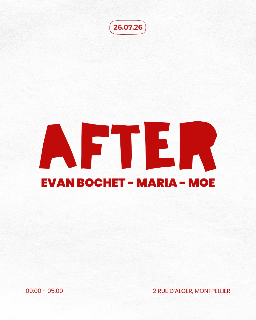 Boum Boum : After (Entrée Gratuite)