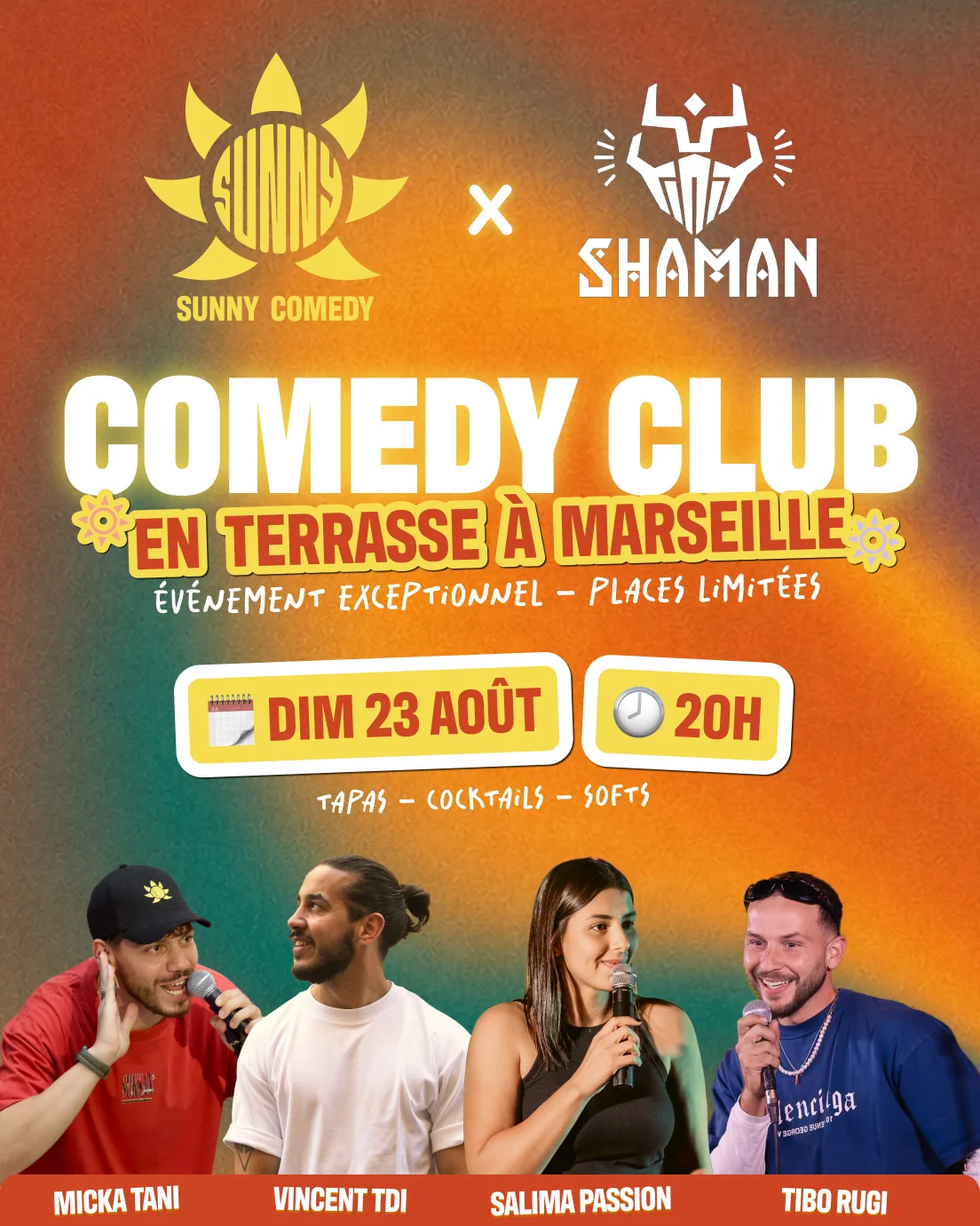 Sunny Comedy Club X Shaman - Stand-Up En Plein Air - Limité