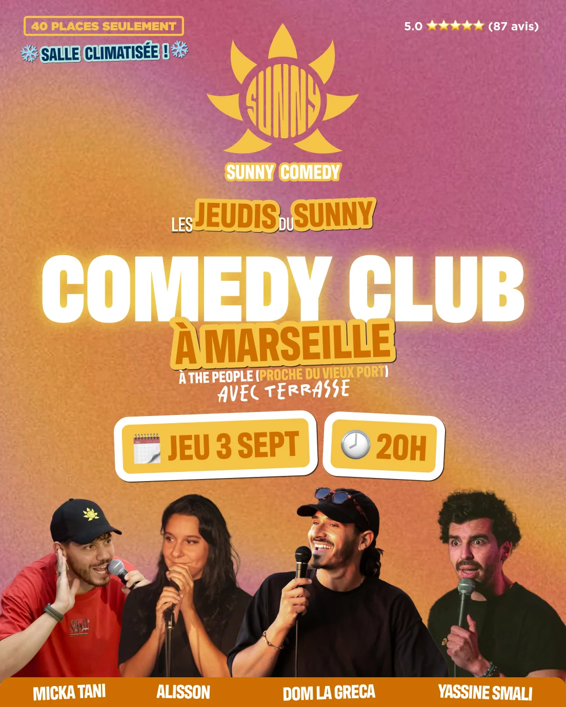 Sunny Comedy Club À The People (Dom, Alisson, Smali, Micka)