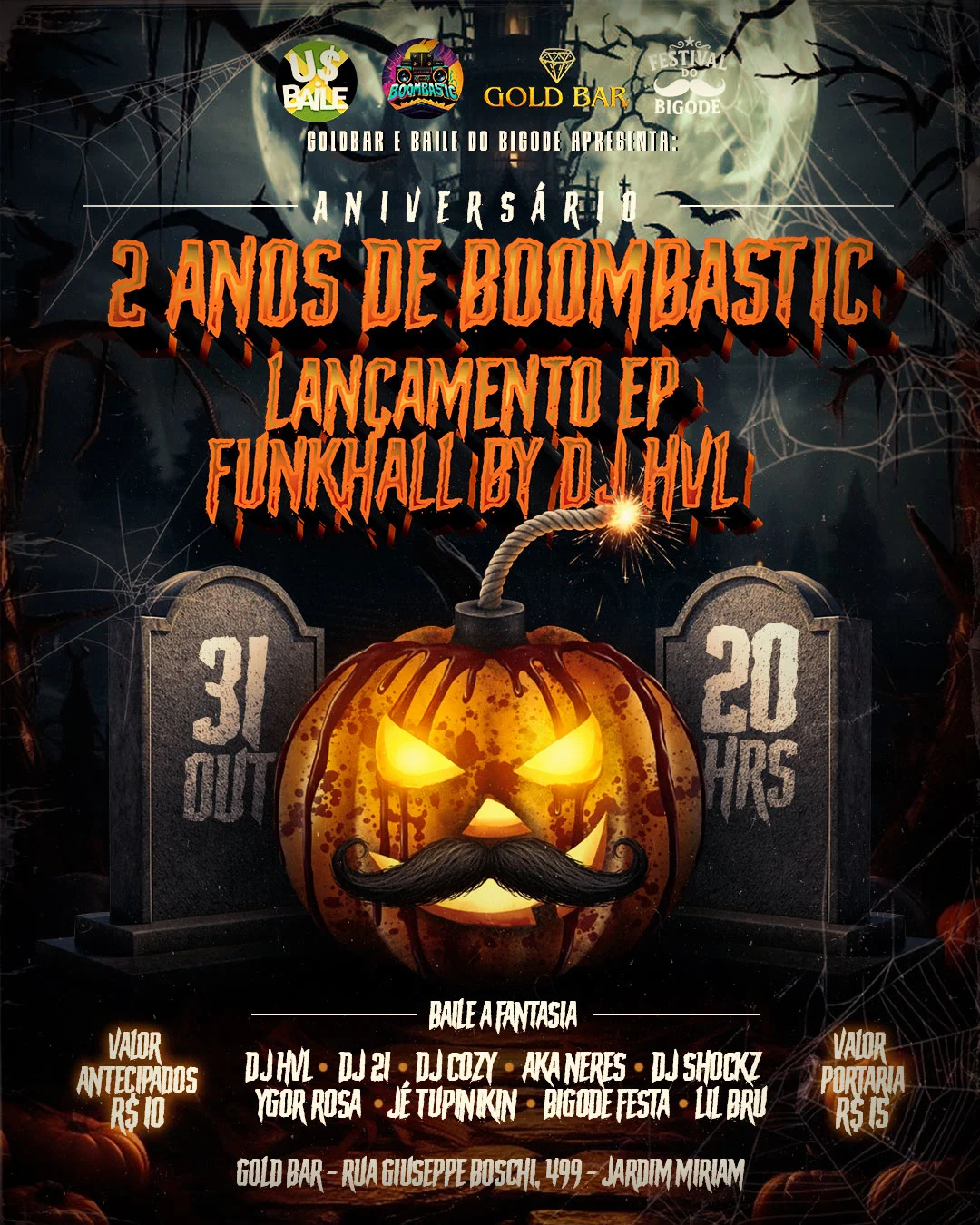 Aniversário Boombastic 2 Anos X Lançamento Funkhall B Dj Hvl