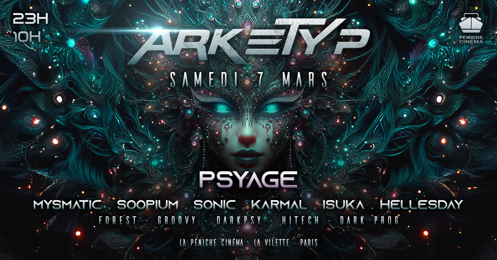 Arketyp X Péniche: Psytrance + After (23h À 10h)