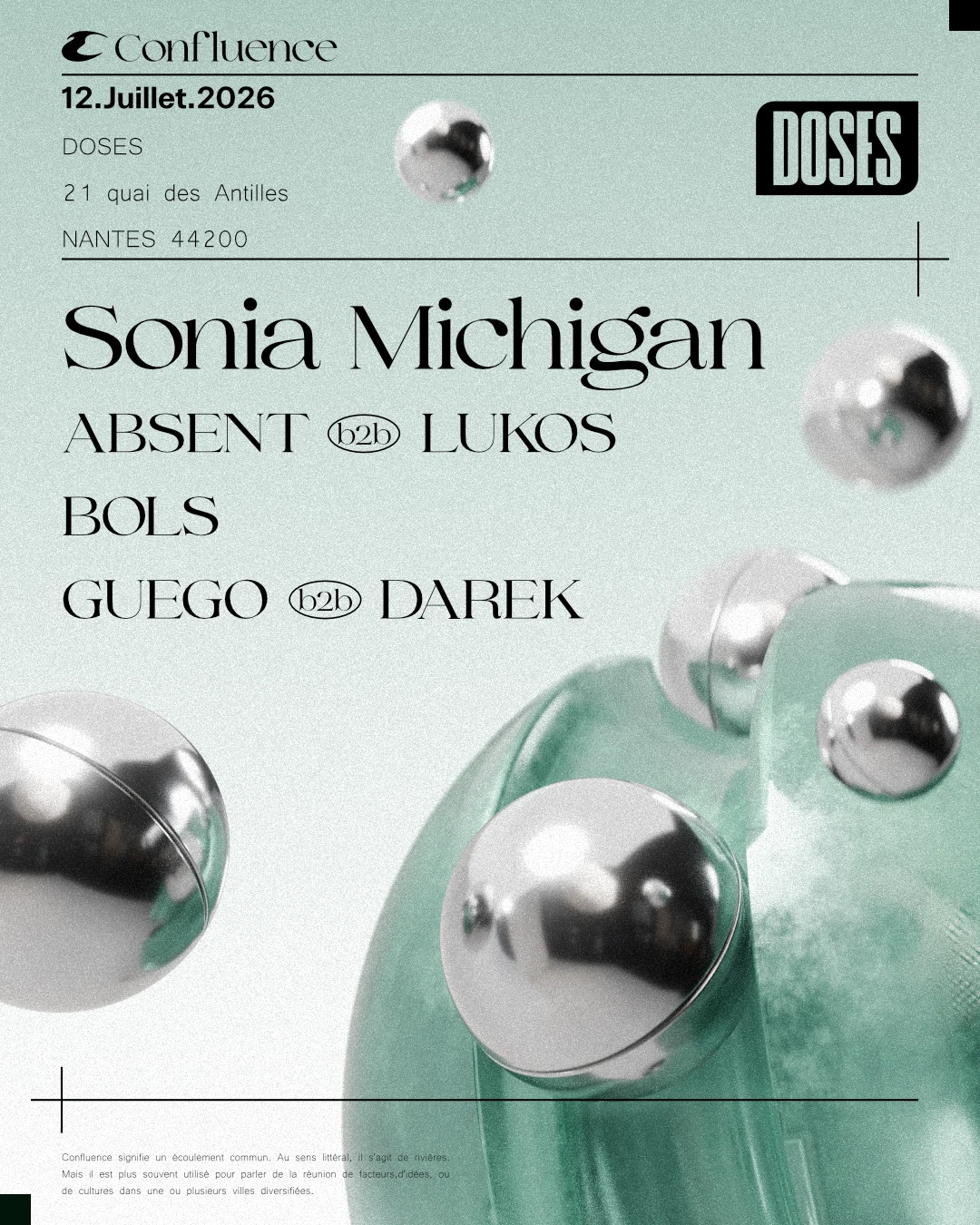 Doses Confluence - Sonia Michigan, Absent, Lukos, Bols