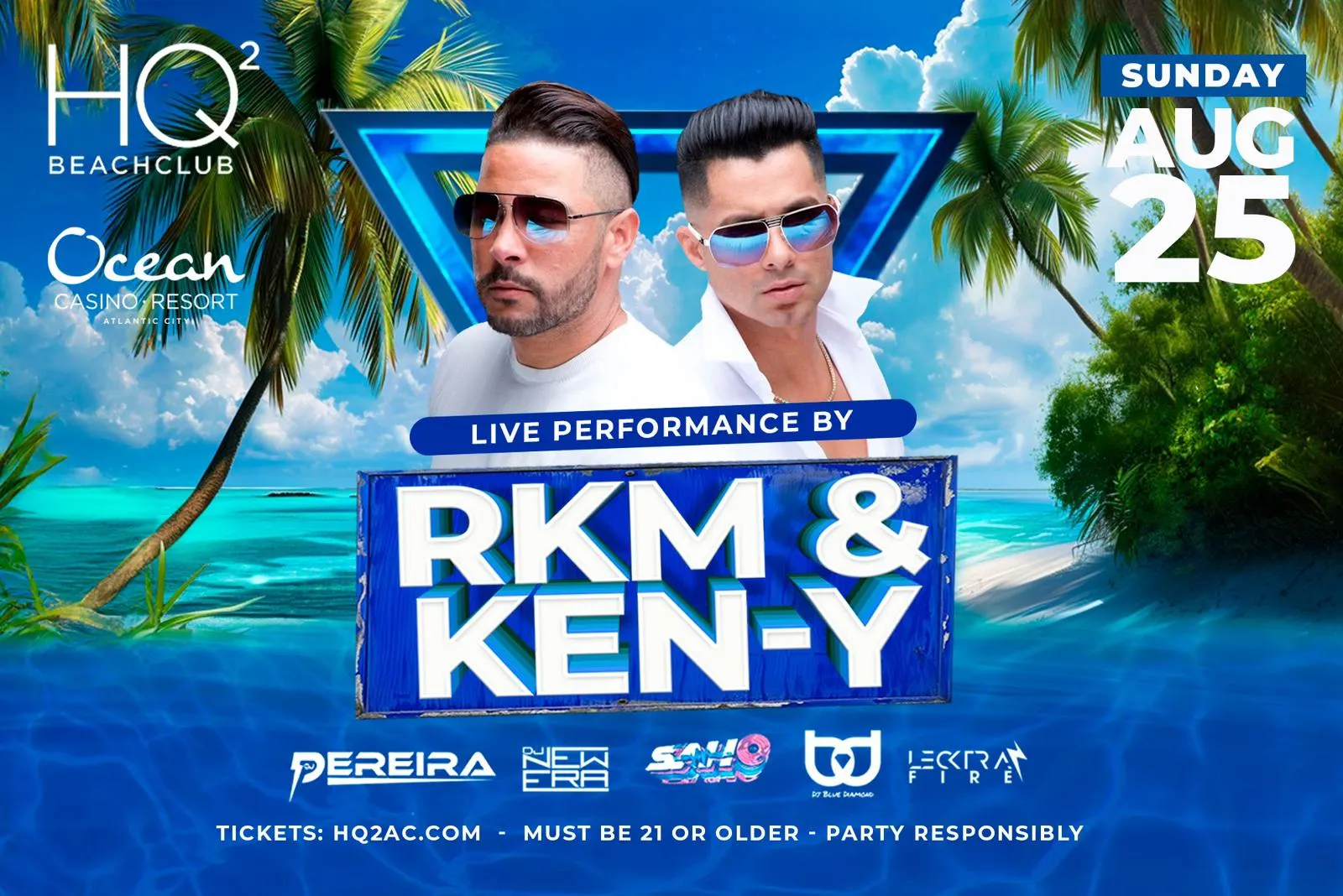 Reggaeton Pool Party With Rkm & Ken Y Live At Hq2 Beachclub