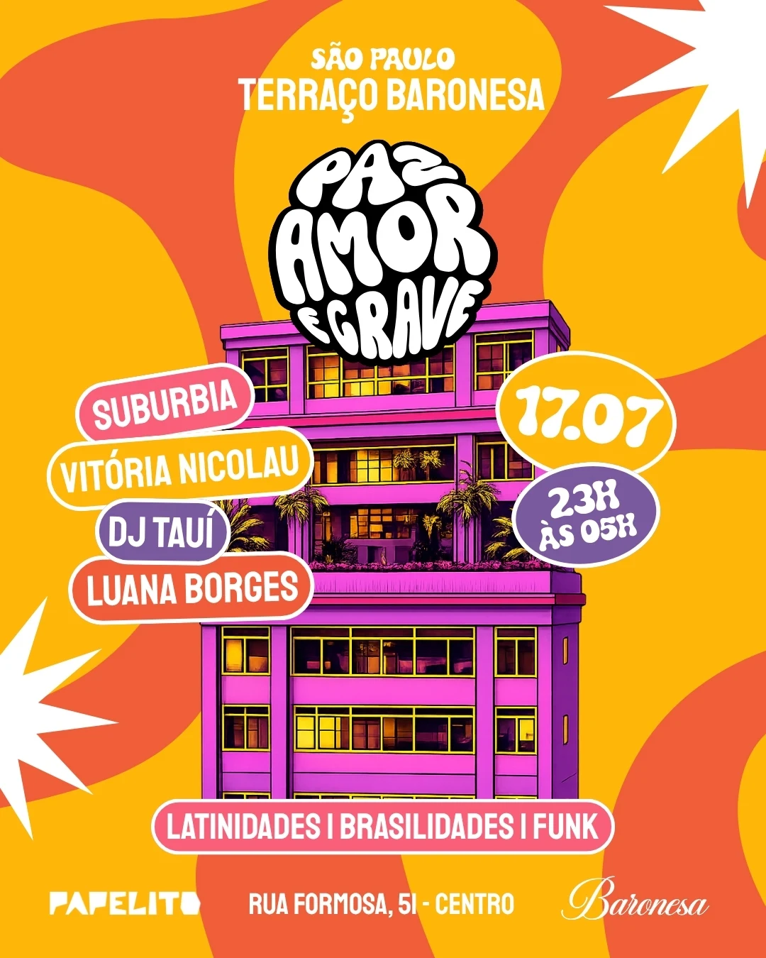 Paz, Amor E Grave No Terraço Baronesa