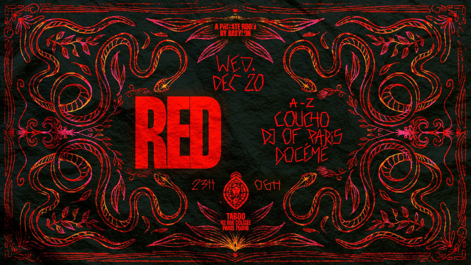 Red 20/12 - A Private Room By Babylon @Taboo W Dj Of Paris