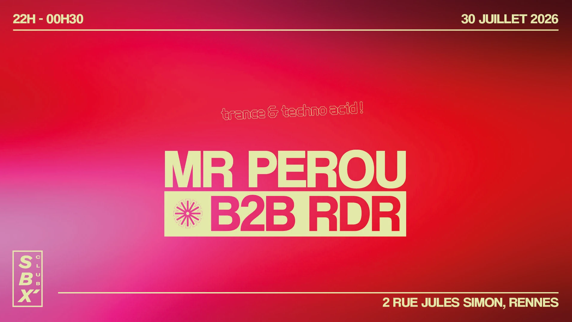 Sbx' Club · Rdr // Mr Perou