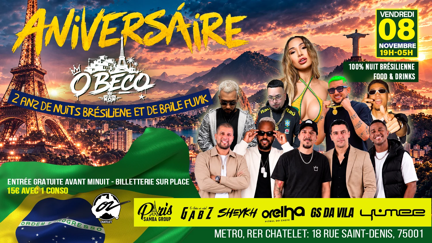Aniversaire O Beco 2 Ans (Nuit 100% Bresilenne)
