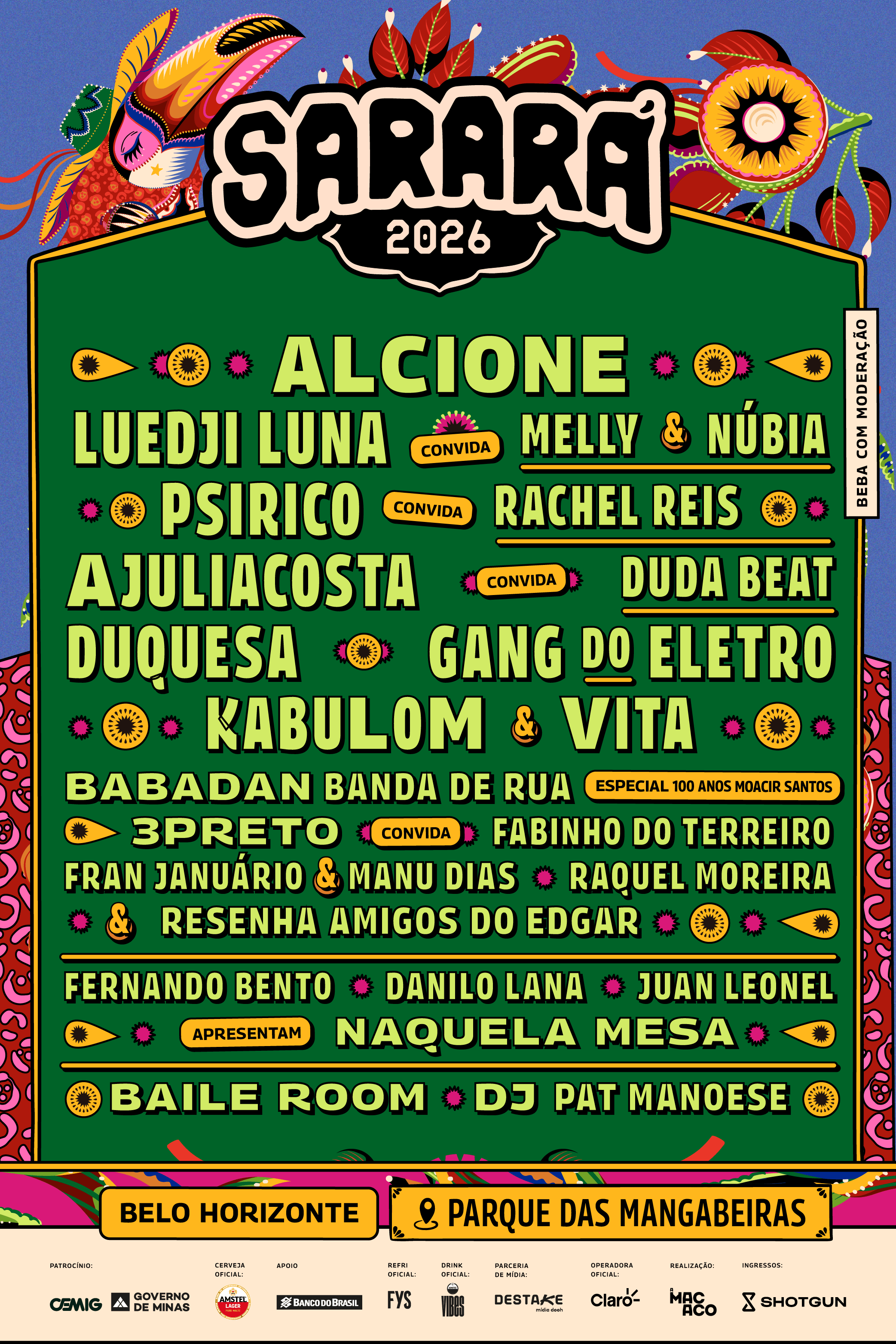 Festival Sarará 2026 | Alcione, Luedji Luna, Ajuliacosta E +
