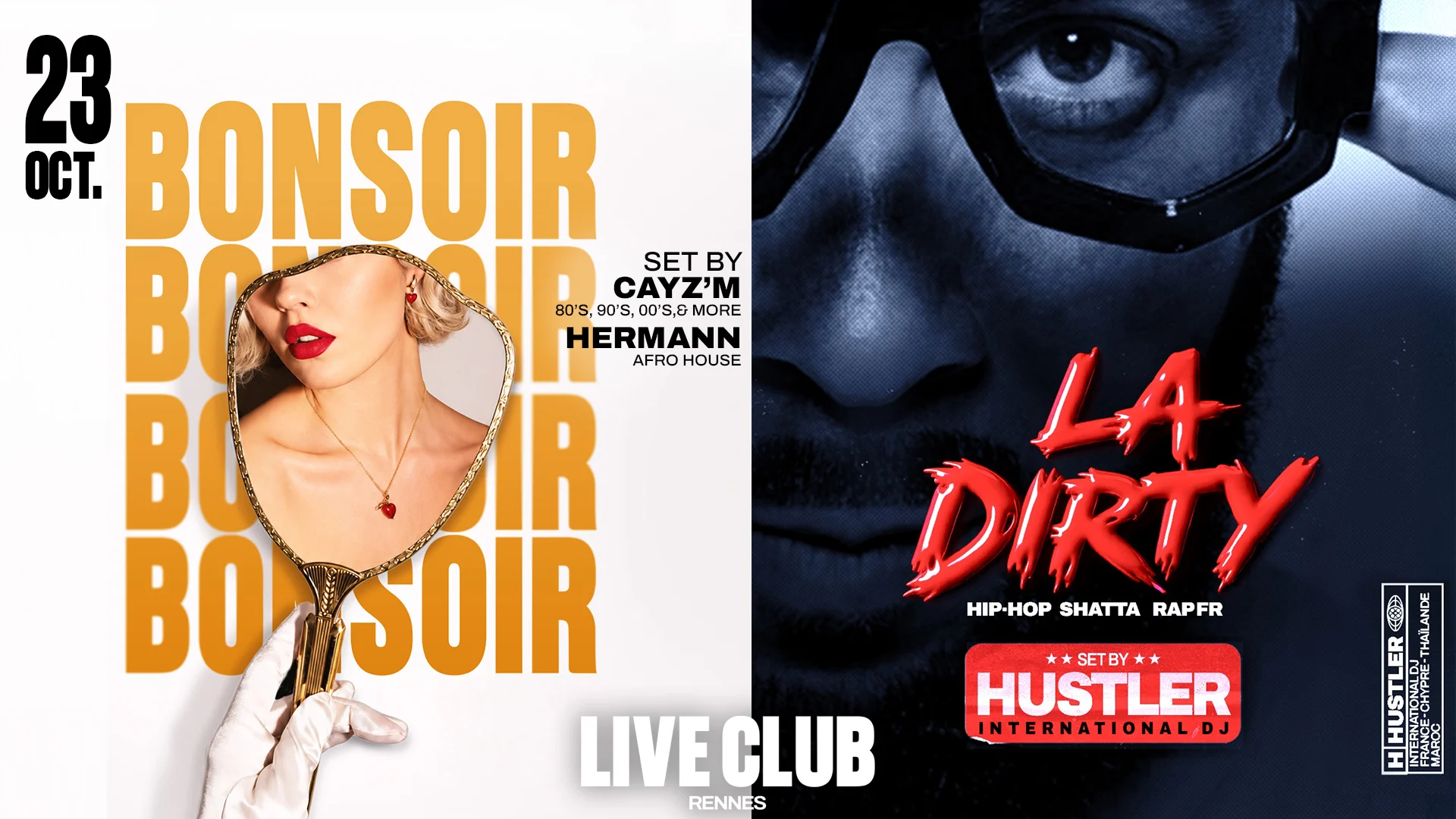 Bonsoir X La Dirty : Hermann Et Cayz'm (R1) - Hustler (R2)