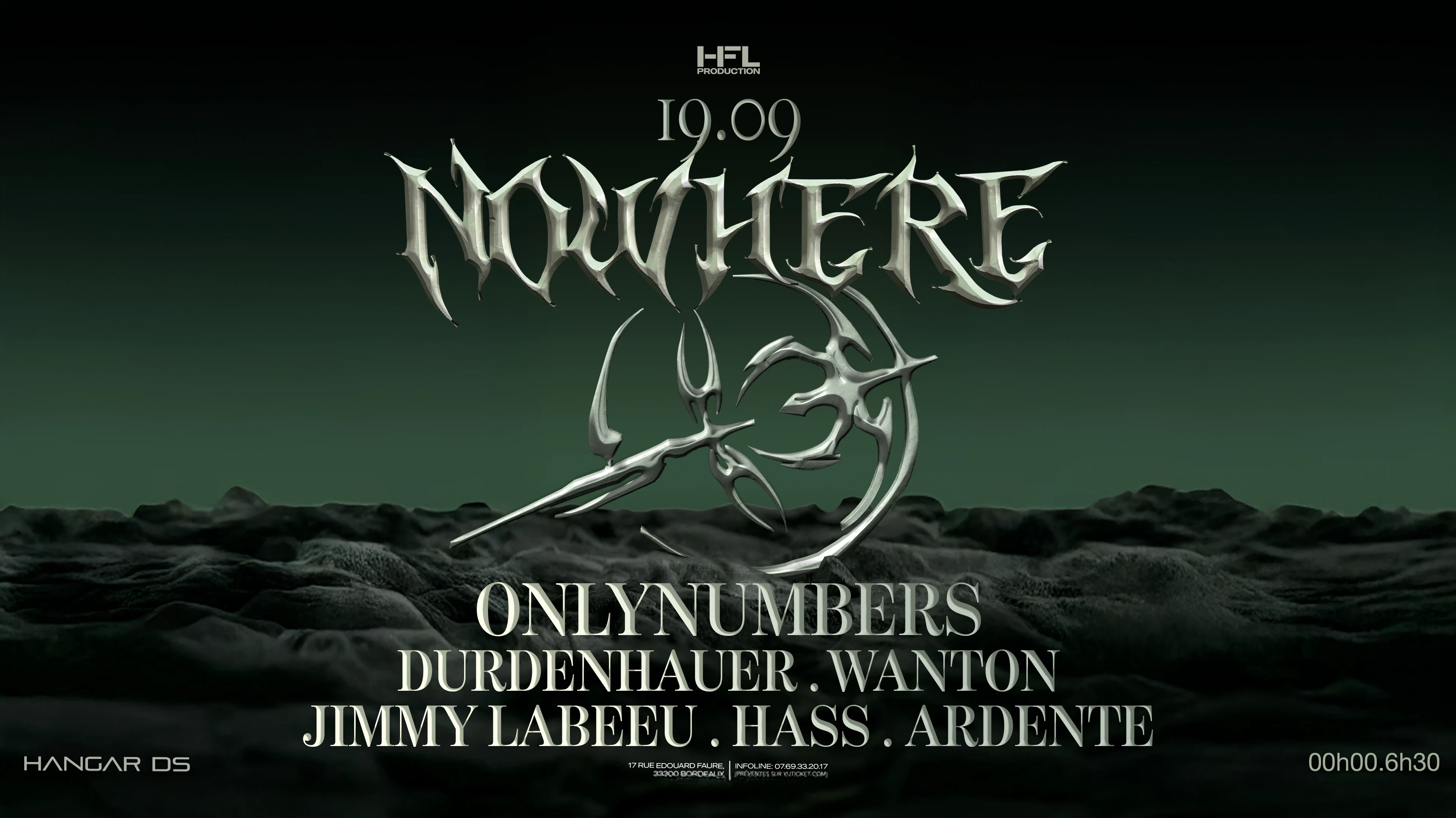 Nowhere W/ Onlynumbers / Durdenhauer / Jimmy Labeeu / Wanton