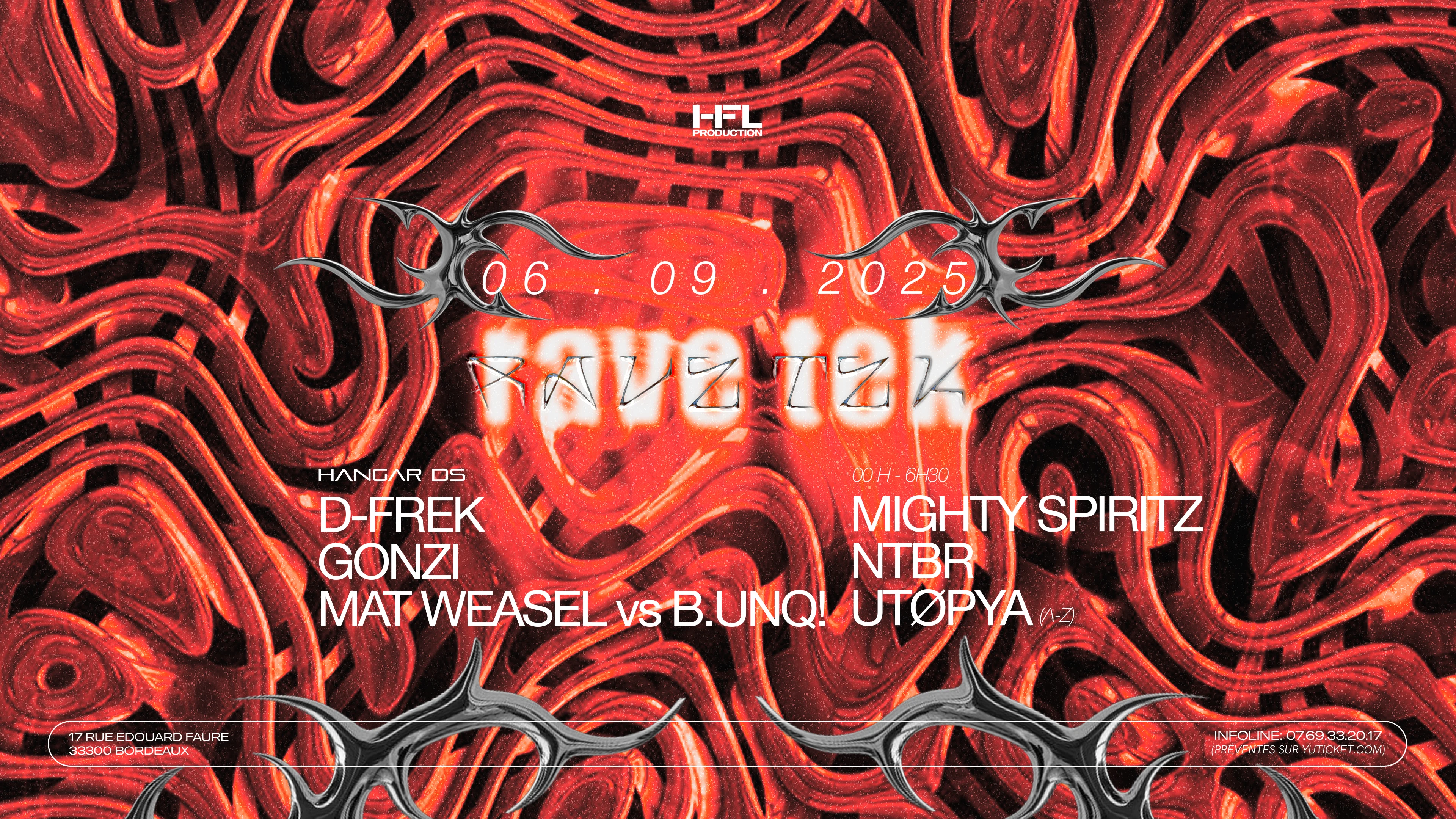 Ravetek  W/ D-Frek / Gonzi / Mat Weasel Vs B.Unq! / Ntbr