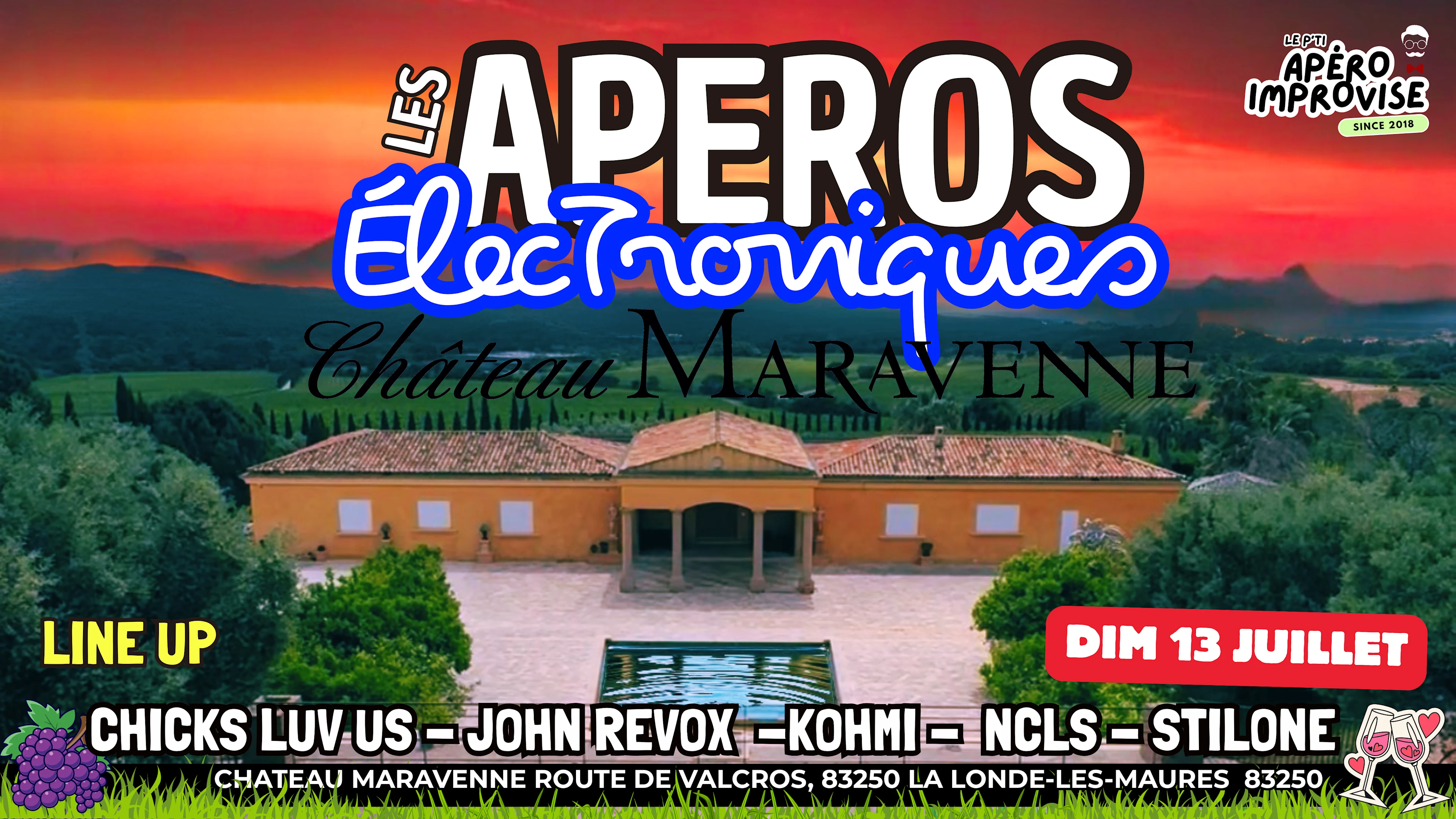 Les Apéros Électroniques - Château Maravenne - 13 Juillet