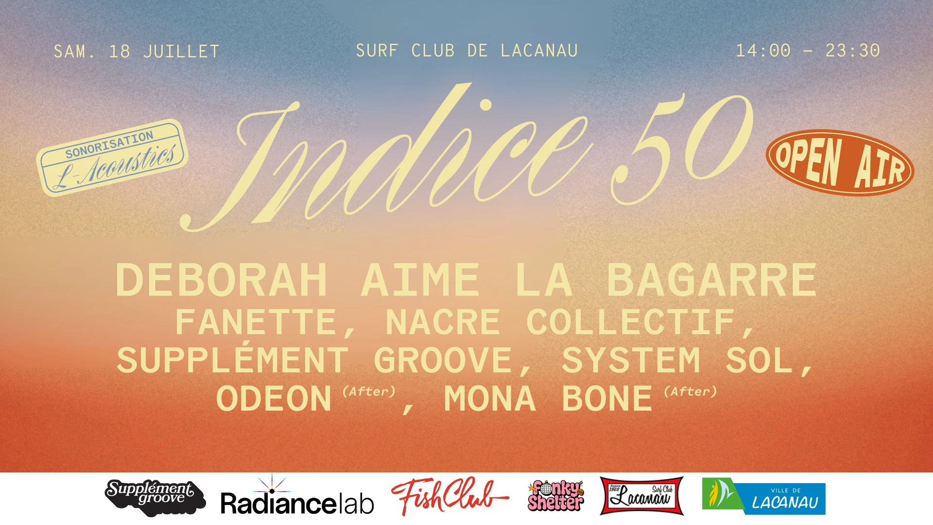 Indice 50 - Open Air Gratuit - Surf Club Lacanau