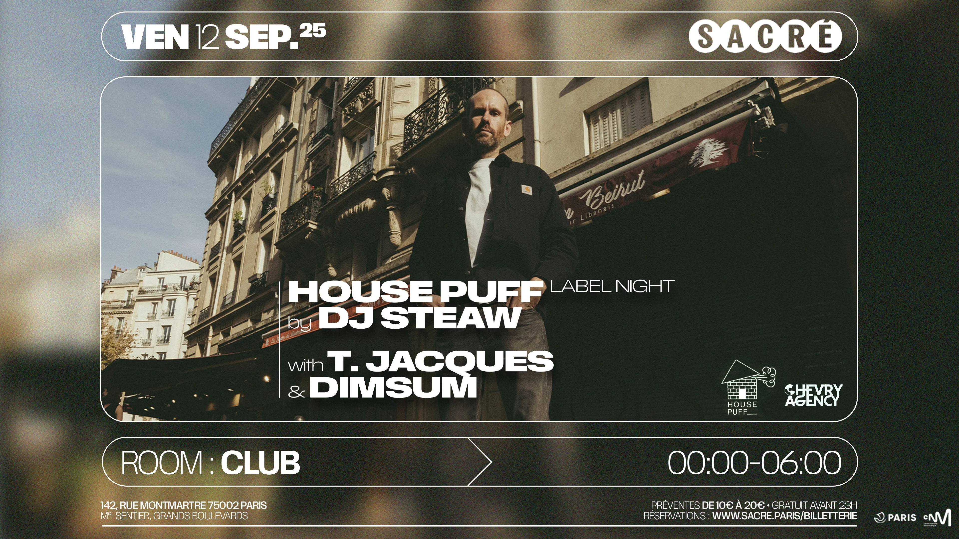 Sacré Présente : House Puff Label Night By Dj Steaw