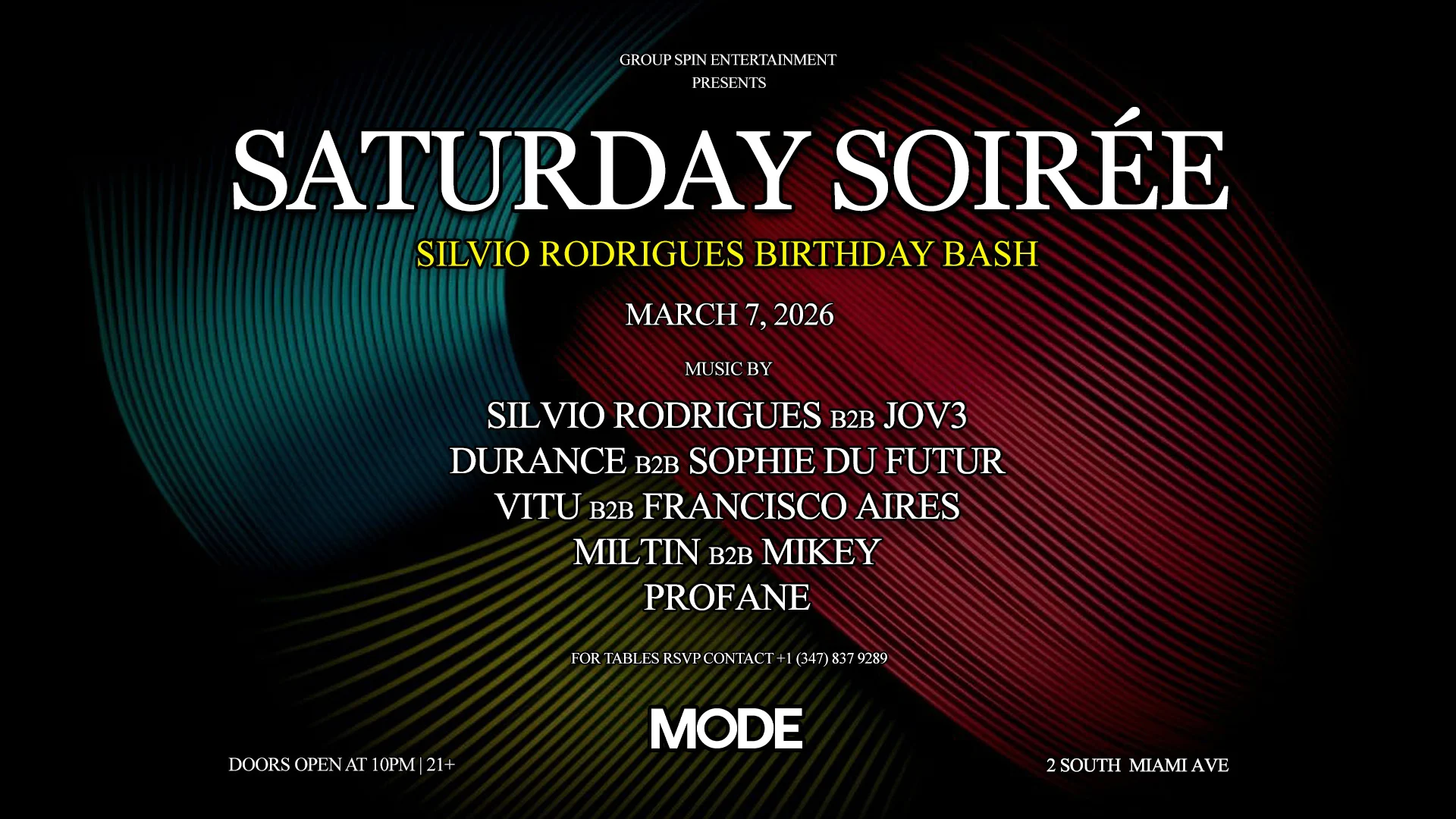 Saturday Soirée | Silvio Rodrigues Bday Bash @ Mode
