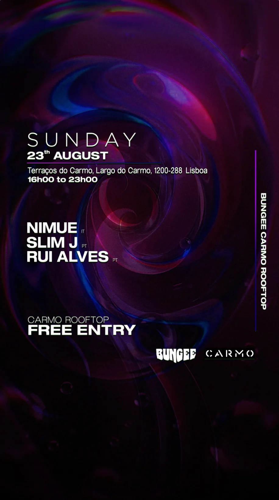 Nimue & More | Sunday 23 Aug × Carmo Rooftop • Free Entry