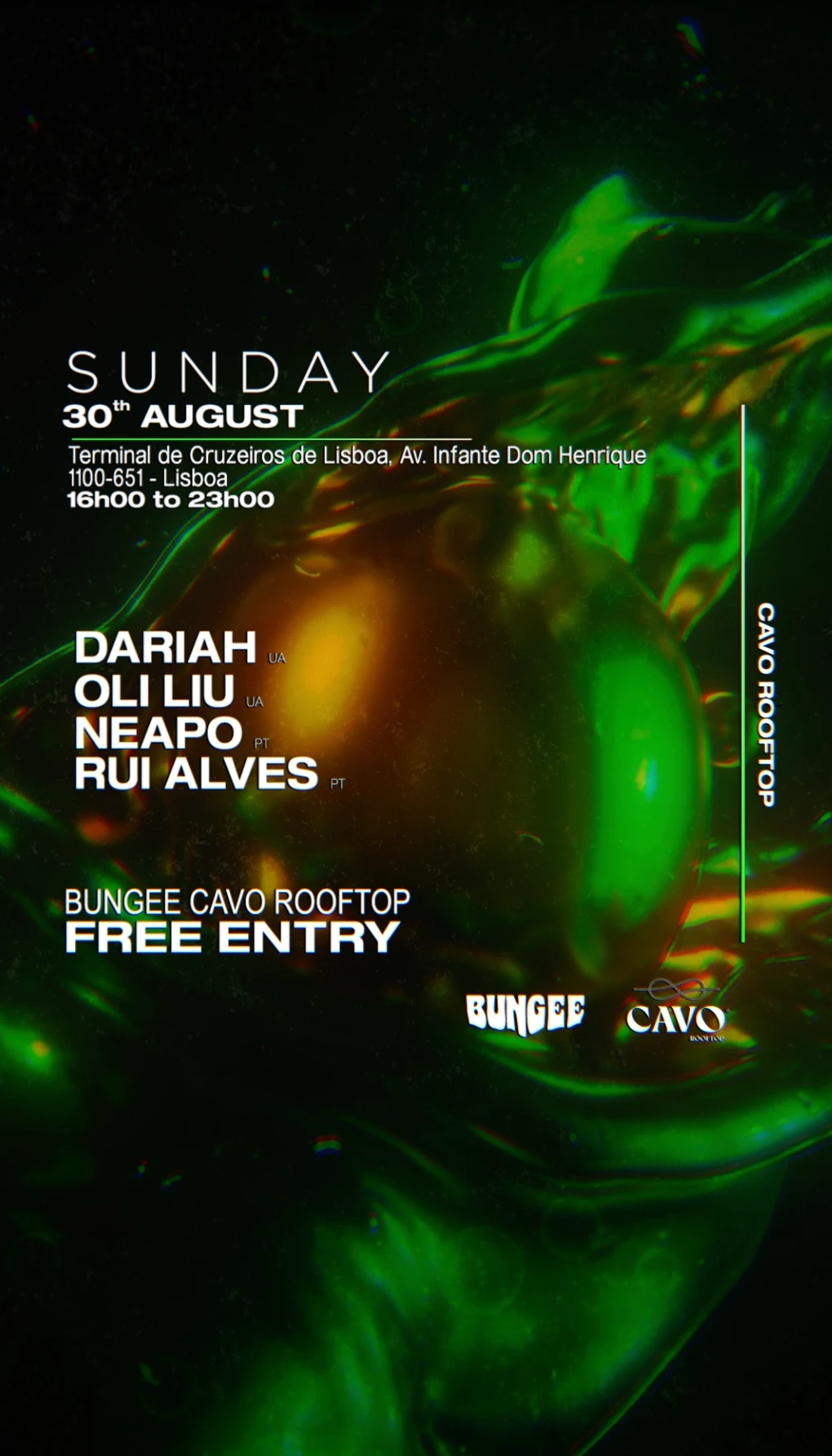 Dariah ‣ Oli Liu & More | Sunday 30 Aug × Cavo Terrace •Free
