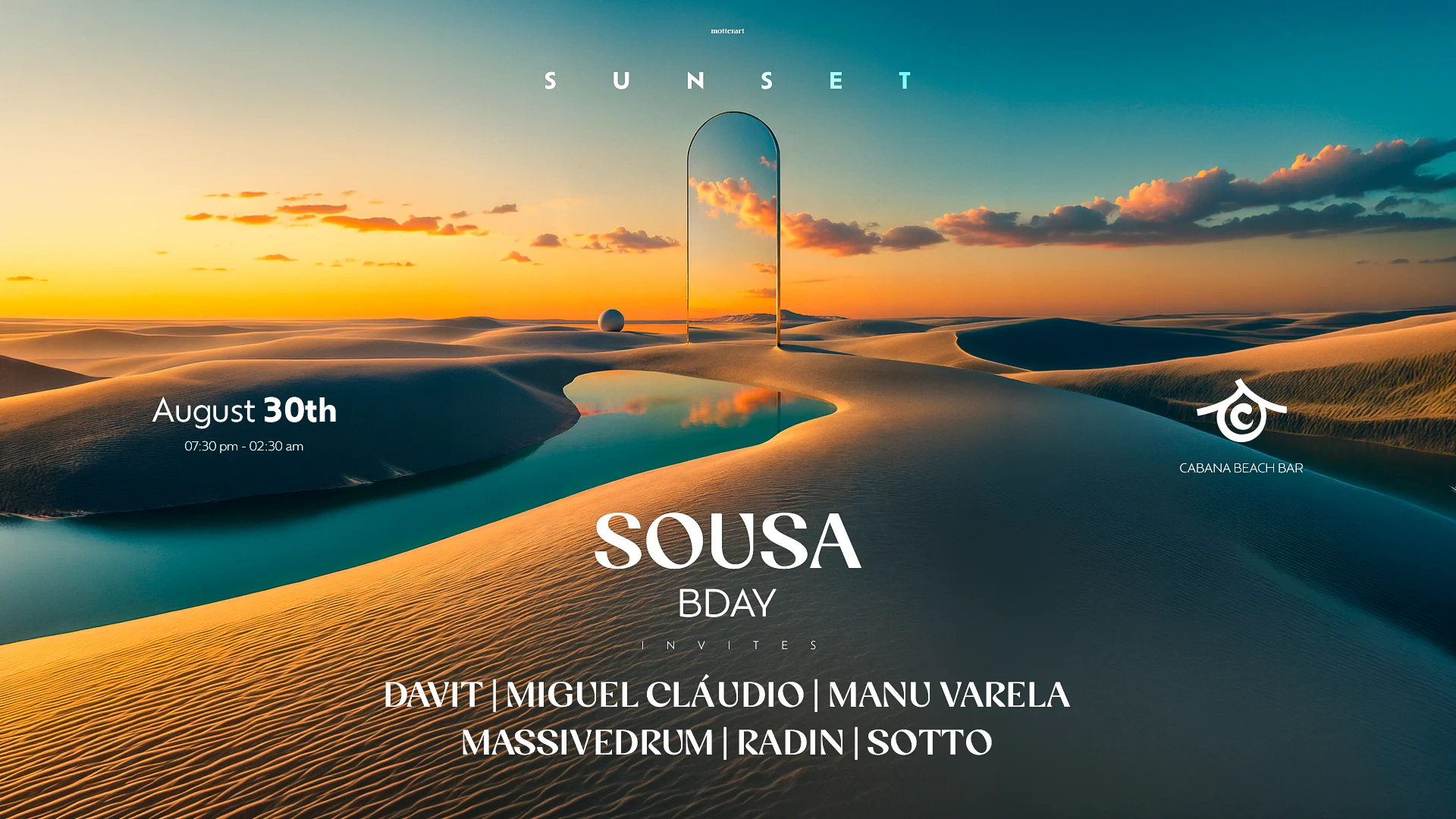 Cabana Beach Bar Sunset | August 30th
