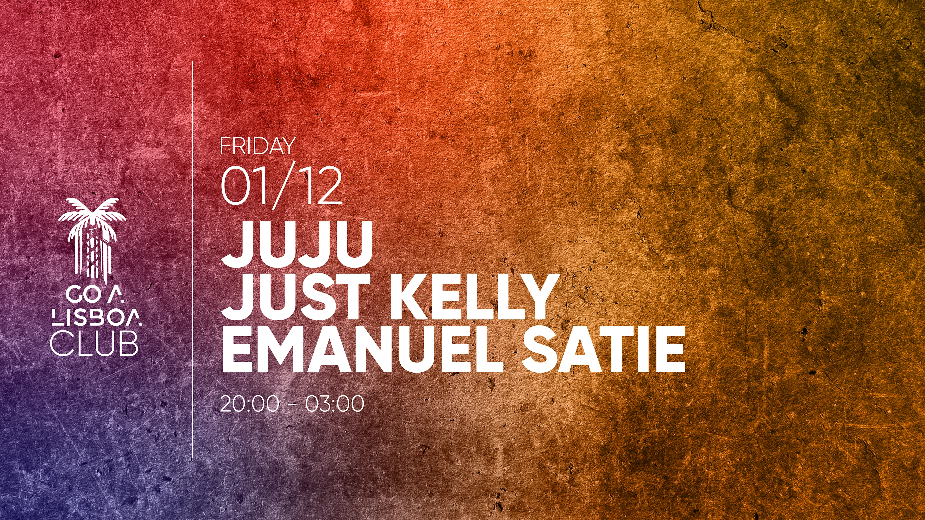 Fri 1 Dec | Rave In Peace •Juju •Just Kelly & Emanuel Satie