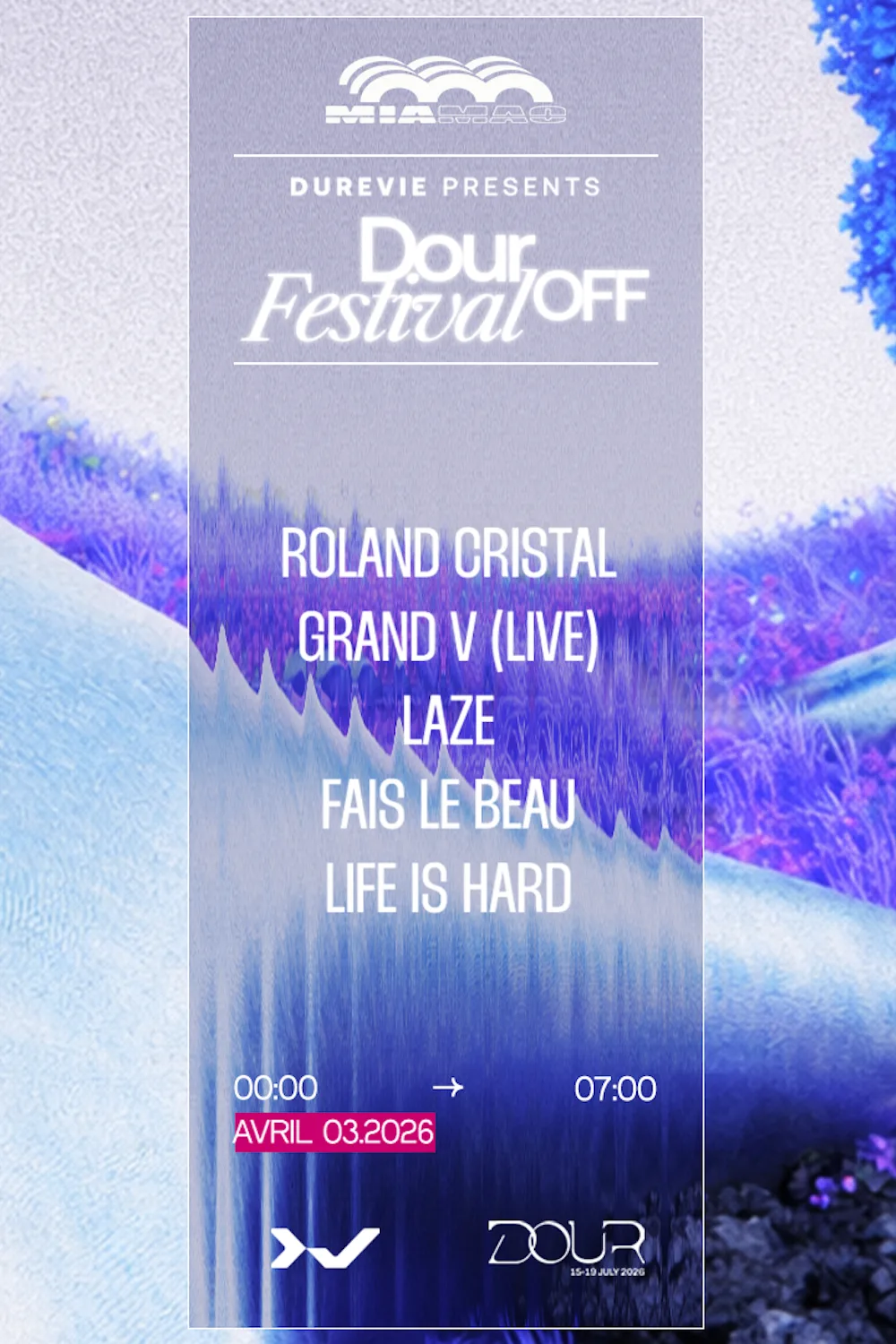 Dour Festival X Dure Vie : Roland Cristal, Grand V & More