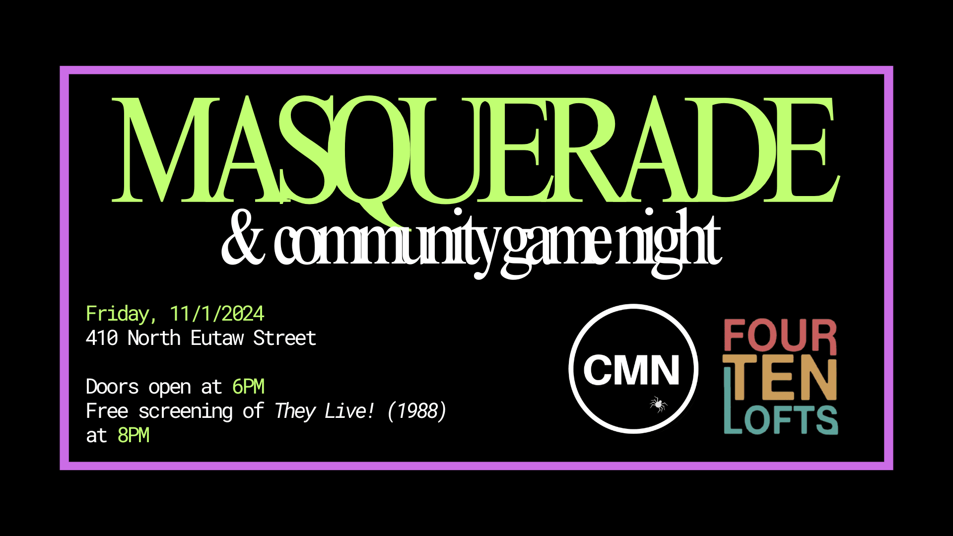 Masquerade Party & Community Game Night