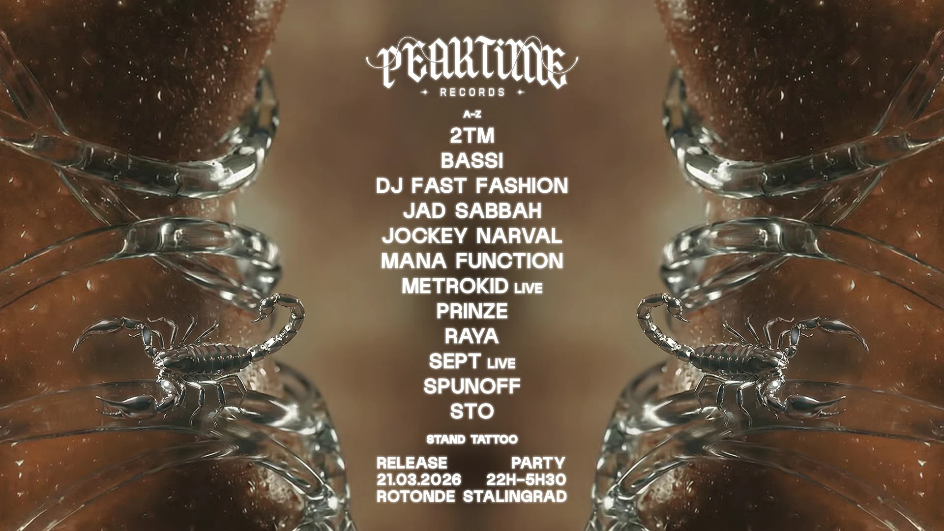 Places Dispo A L'entree - Peaktime Records : 2tm, Bassi&More