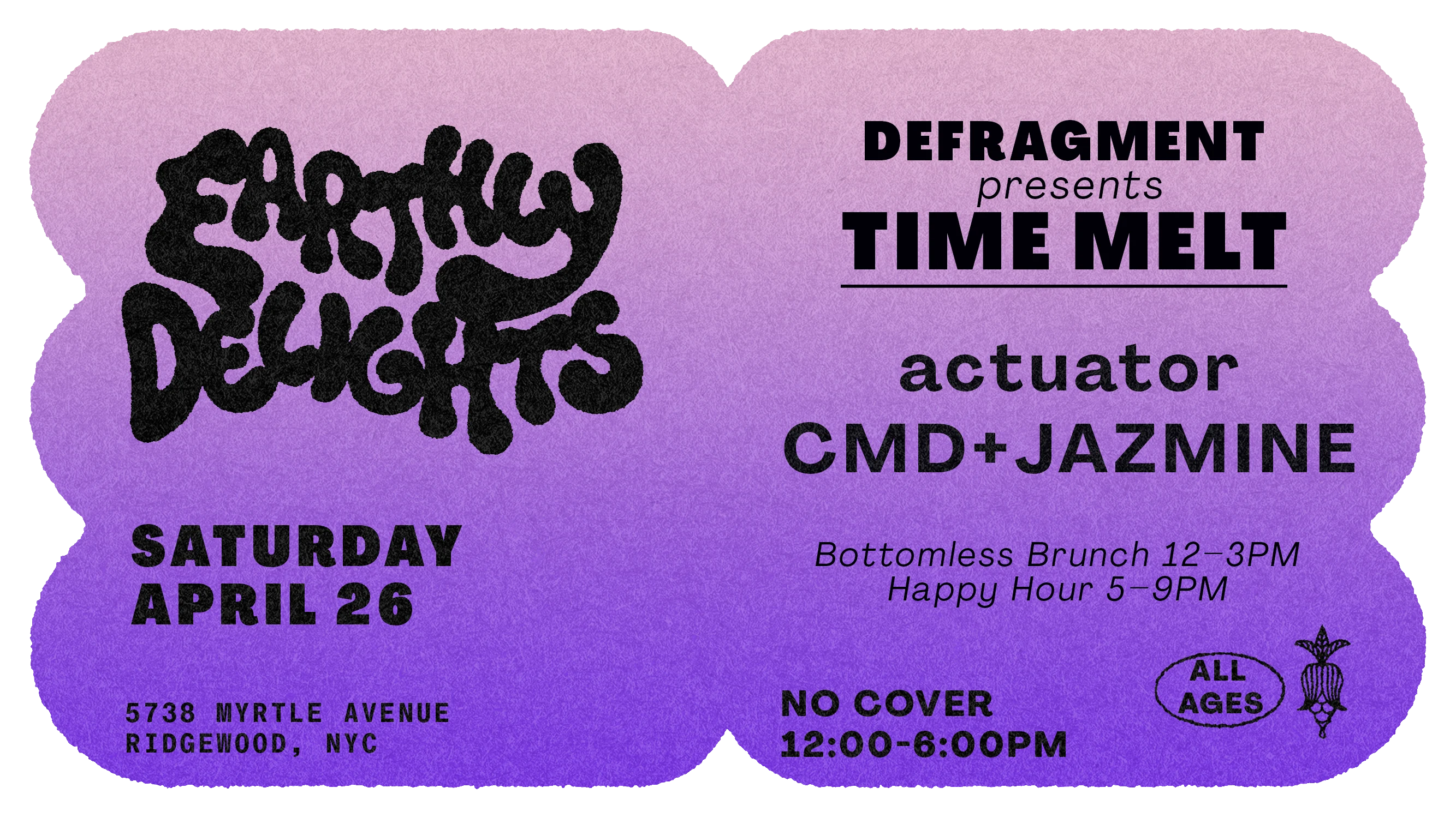 Defragment Presents :: Time Melt W/ Actuator, Cmd+Jasmine