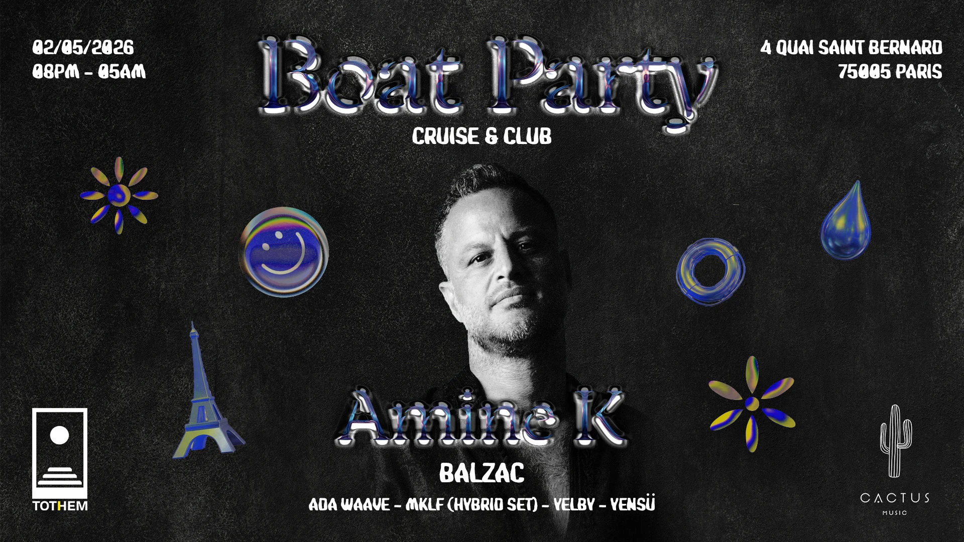 Tothem X Cactus Invite Amine K | Boat Party