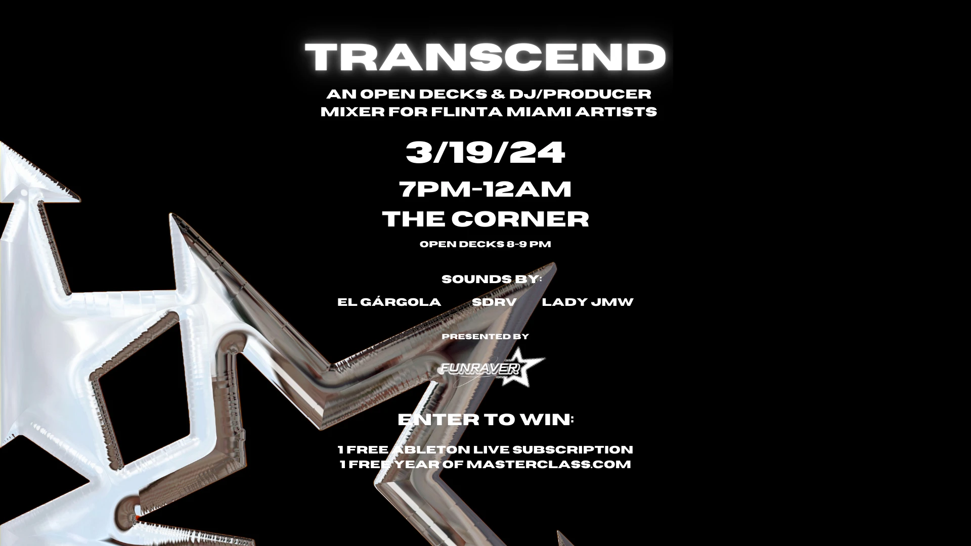Transcend: Open Decks & Mixer For Flinta Djs/Producers