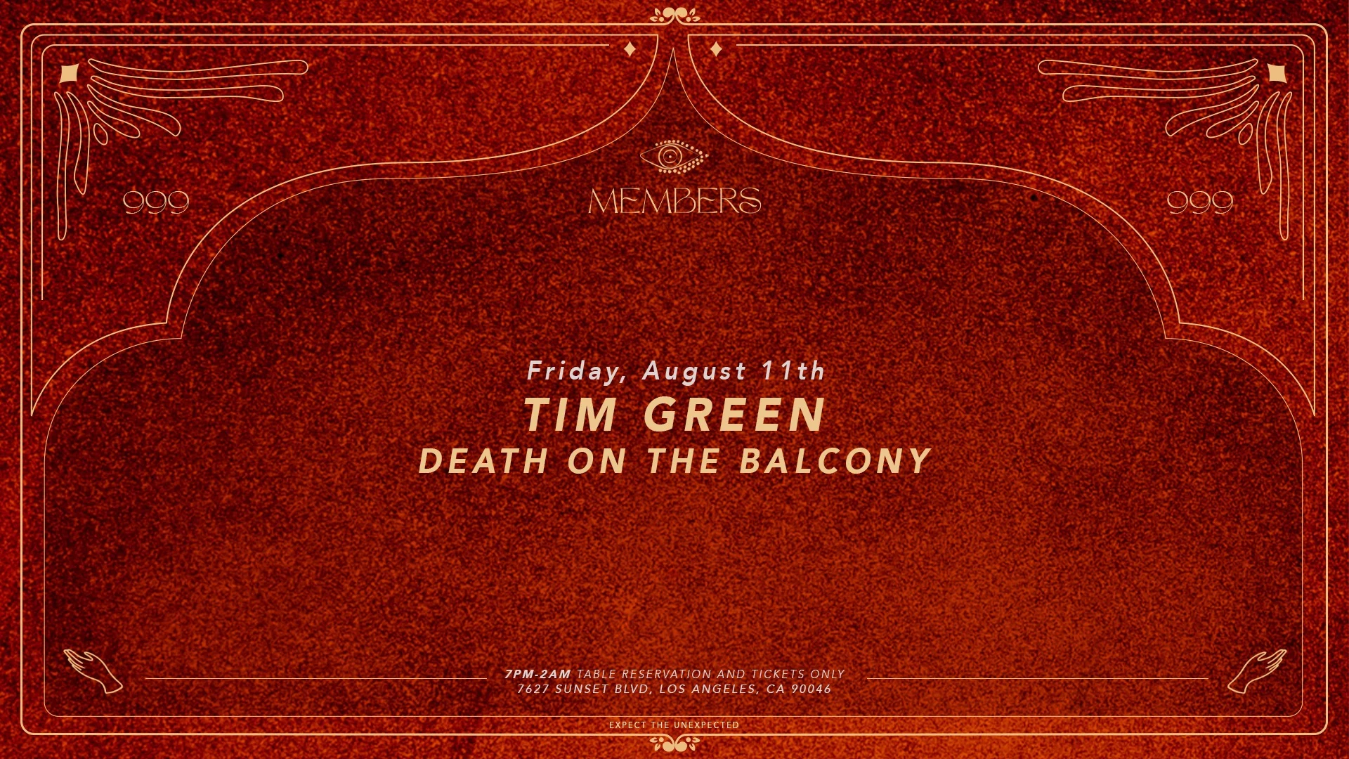 Members Anniversary With Tim Green & Death On The Balcony