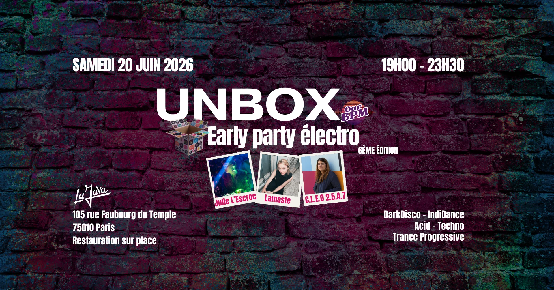 Unbox 6e Édition — Early Party Électro