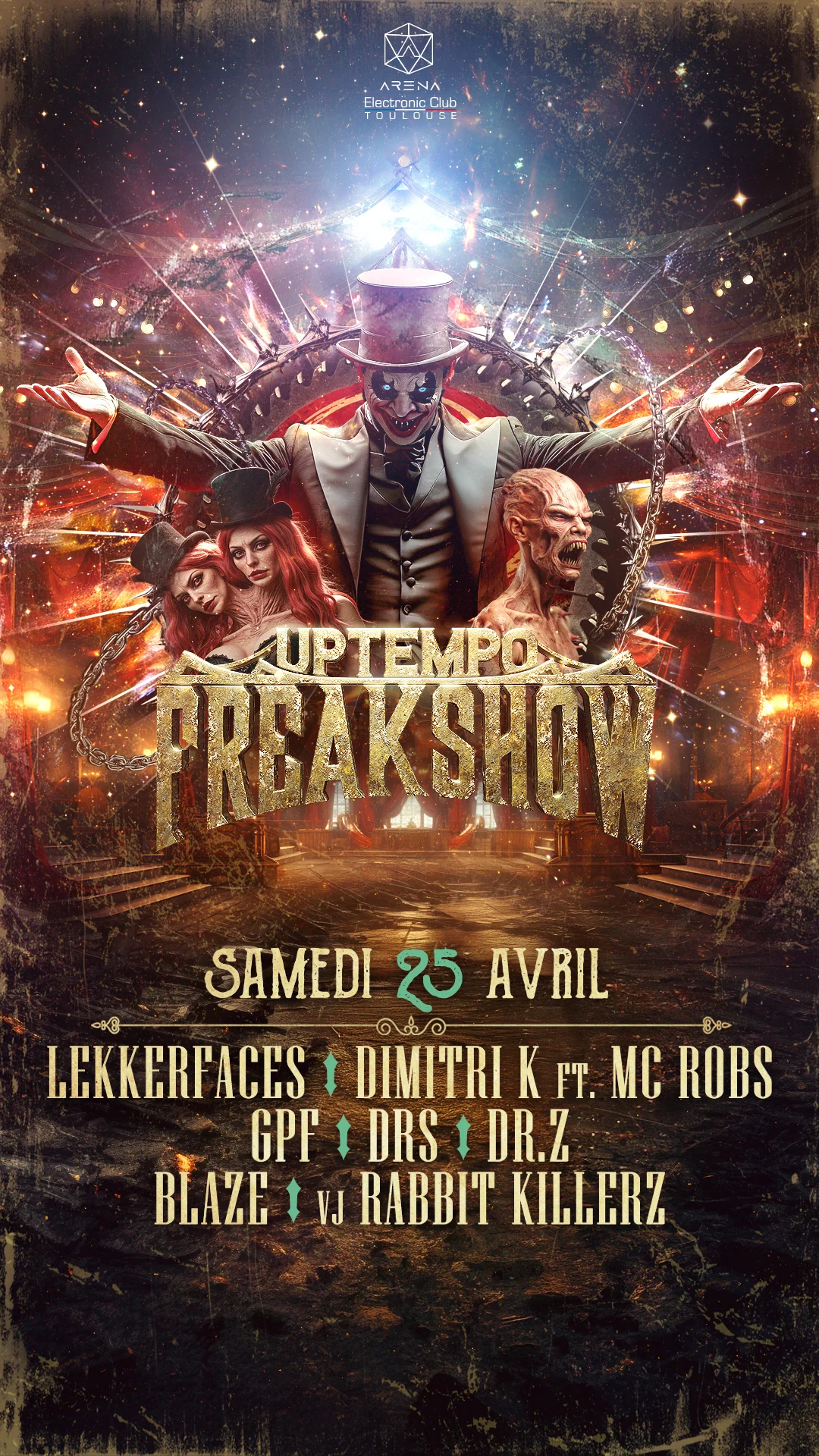 [ Sold Out] Uptempo Freakshow W/ Lekkerfaces, Dimitri K, Gpf