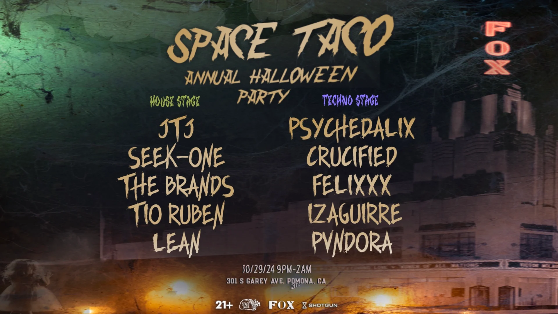 Space Taco Annual Halloween Party At The Fox Theatre Pomona!